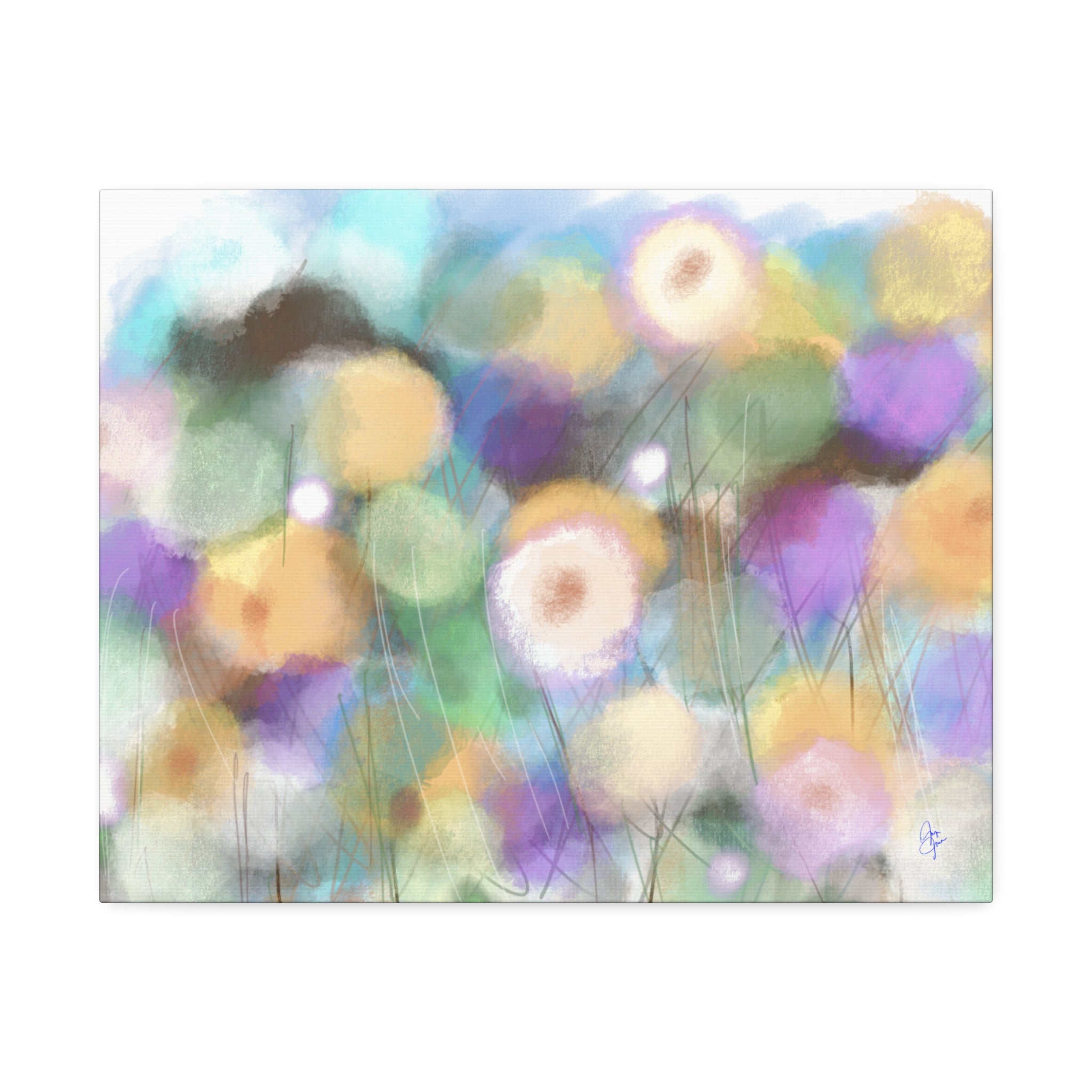 Floral Pastel Canvas Print — Dreamy Watercolor Dandelion Wall Art (1.5" Stretched)