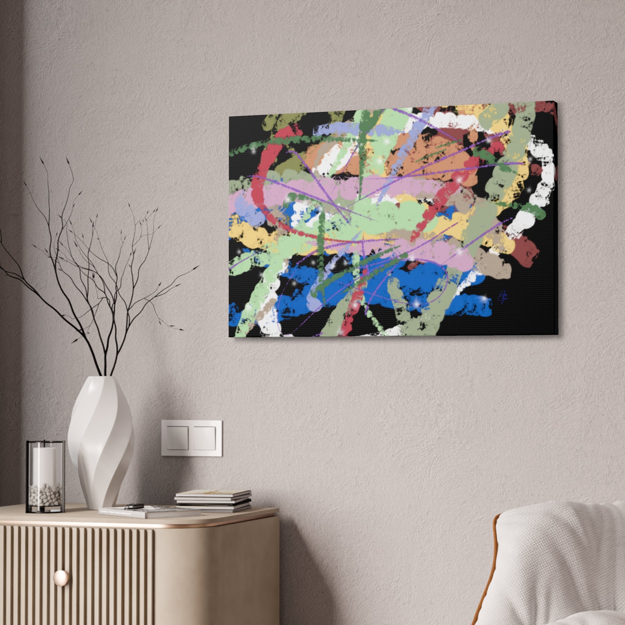 Abstract Color Splash Canvas Print — Vibrant Modern Wall Art (Stretched 1.5")