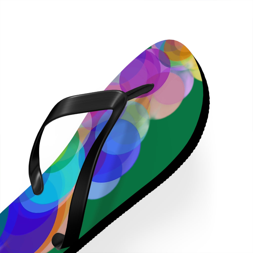 Flip Flops — Colorful Bokeh Circle Pattern Summer Sandals