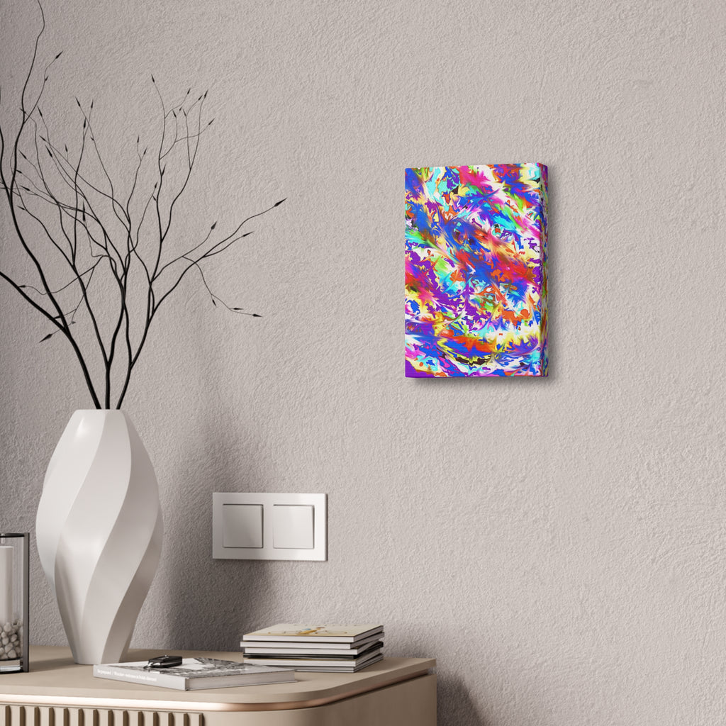 Abstract Rainbow Splash Canvas Print — Colorful Stretched Wall Art (1.5" Edge)