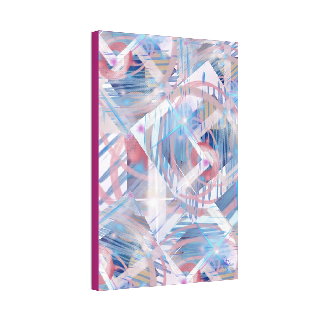Abstract Pastel Flamingo Canvas Stretch 1.5" - Modern Tropical Wall Art