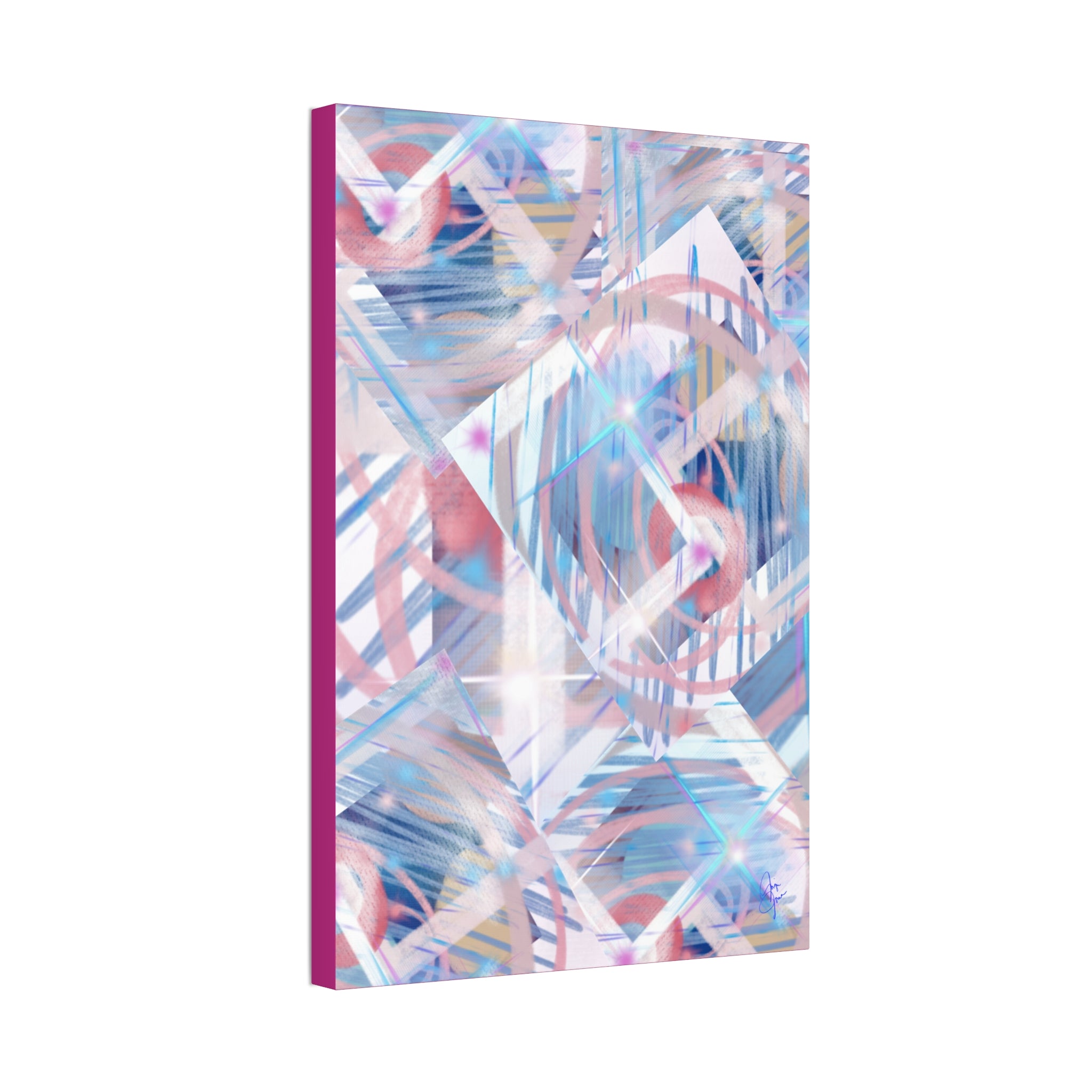Abstract Pastel Flamingo Canvas Stretch 1.5" - Modern Tropical Wall Art