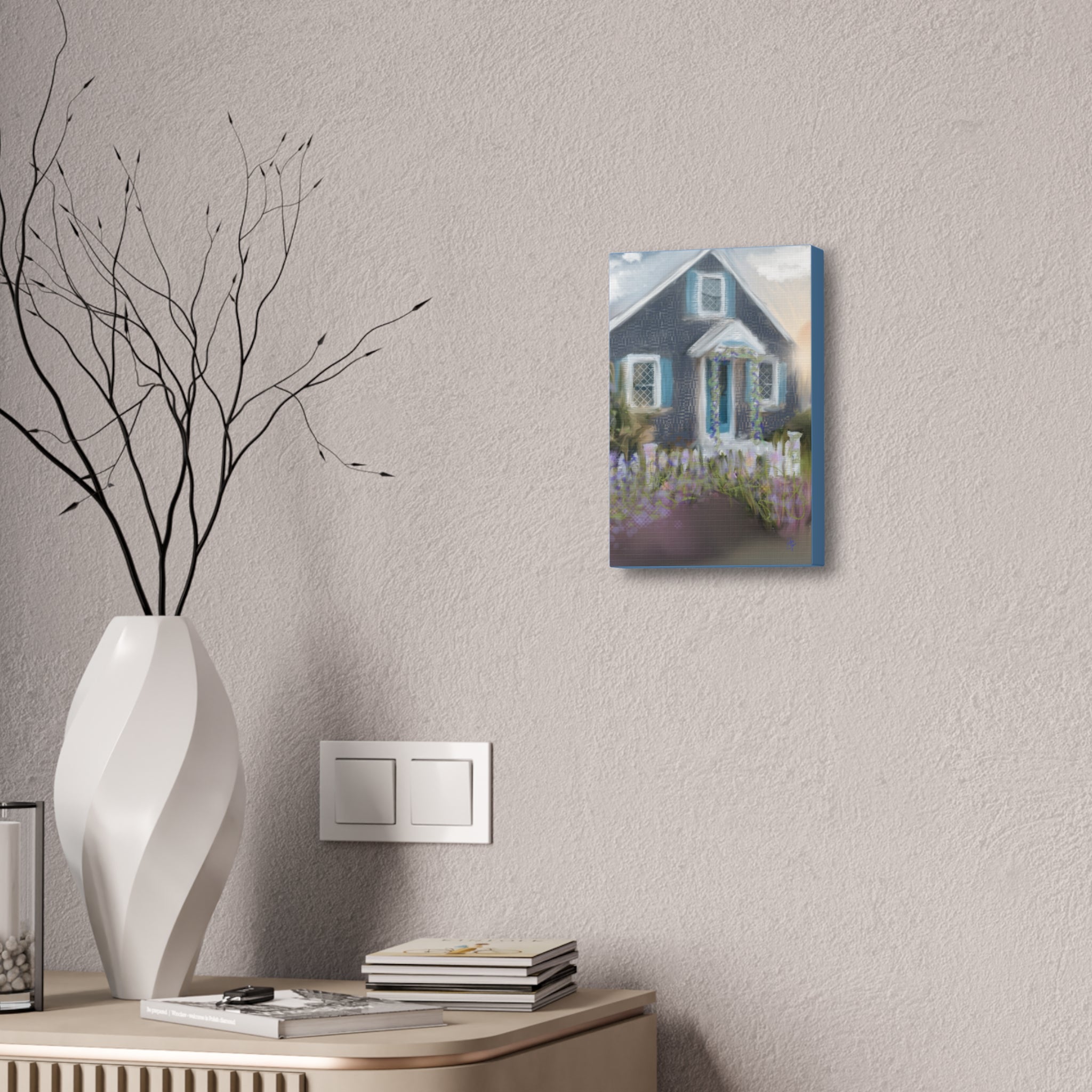 Coastal Cottage Garden Canvas Print — Stretched 1.5" Wall Art