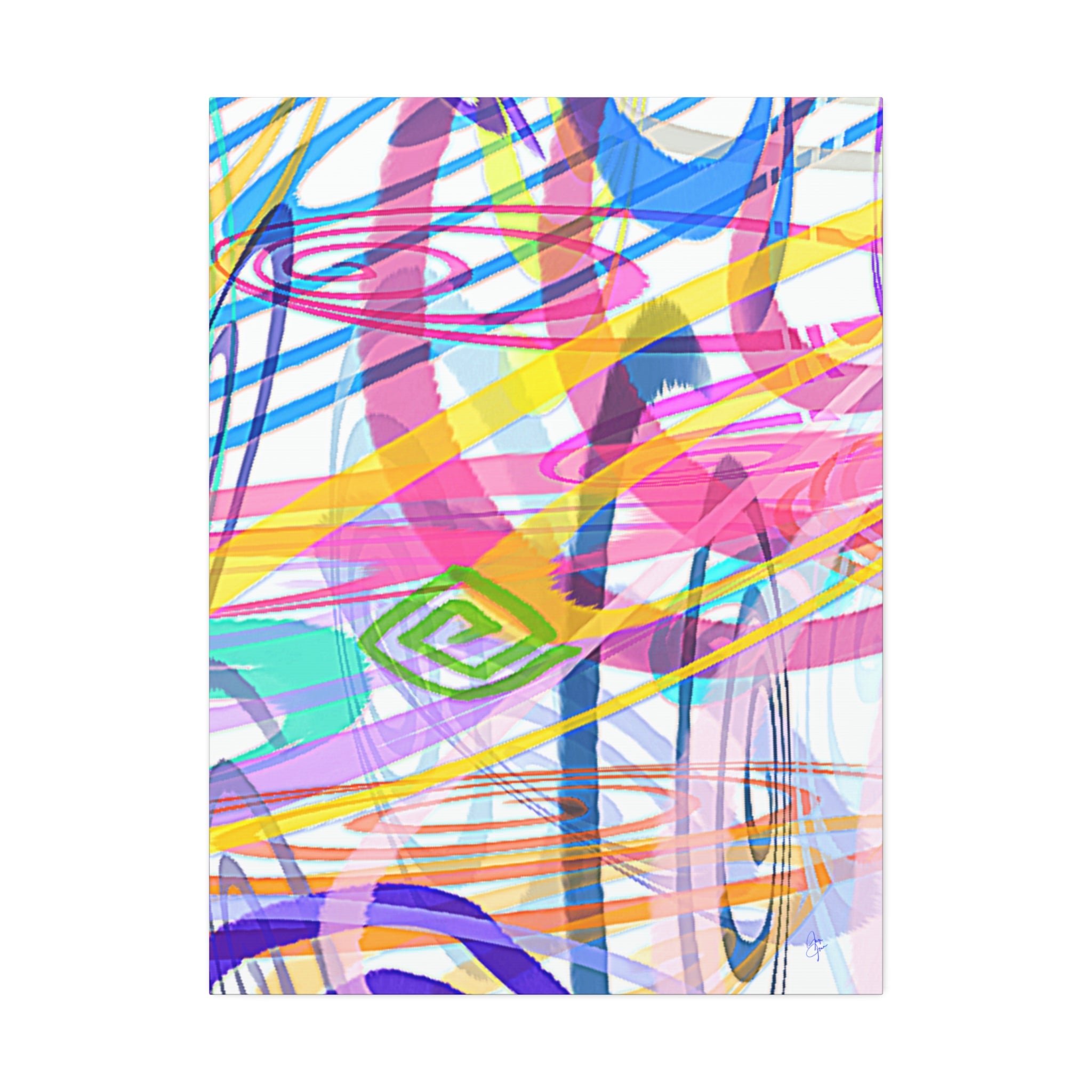 Abstract Rainbow Scribble Canvas – Colorful Modern Wall Art (1.5" Stretched)