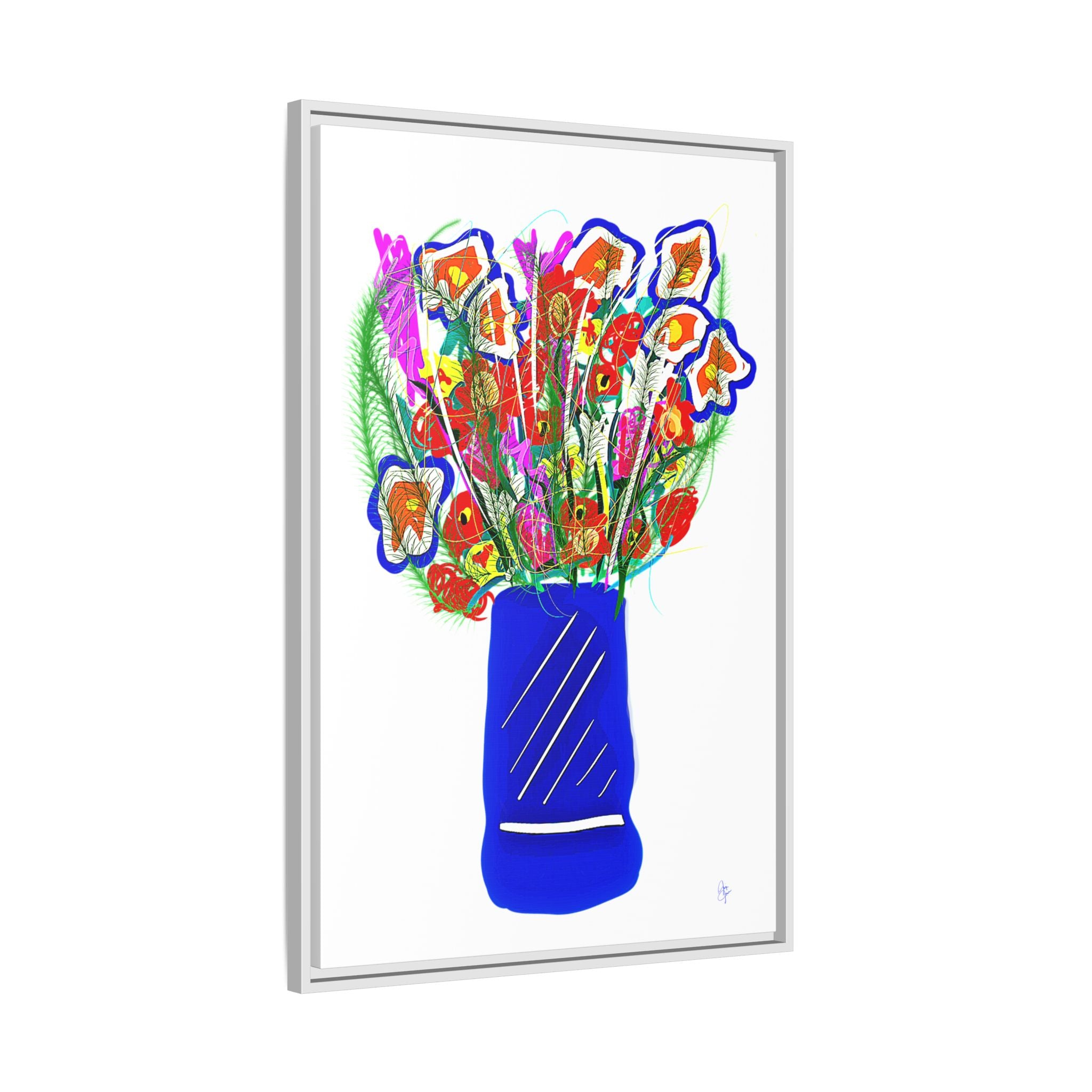 Floral Bouquet Matte Canvas Print — Framed Wall Art