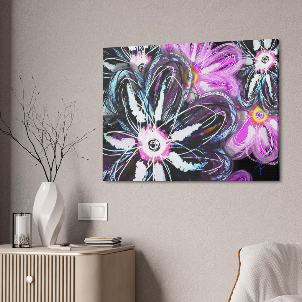 Floral Neon Abstract Canvas