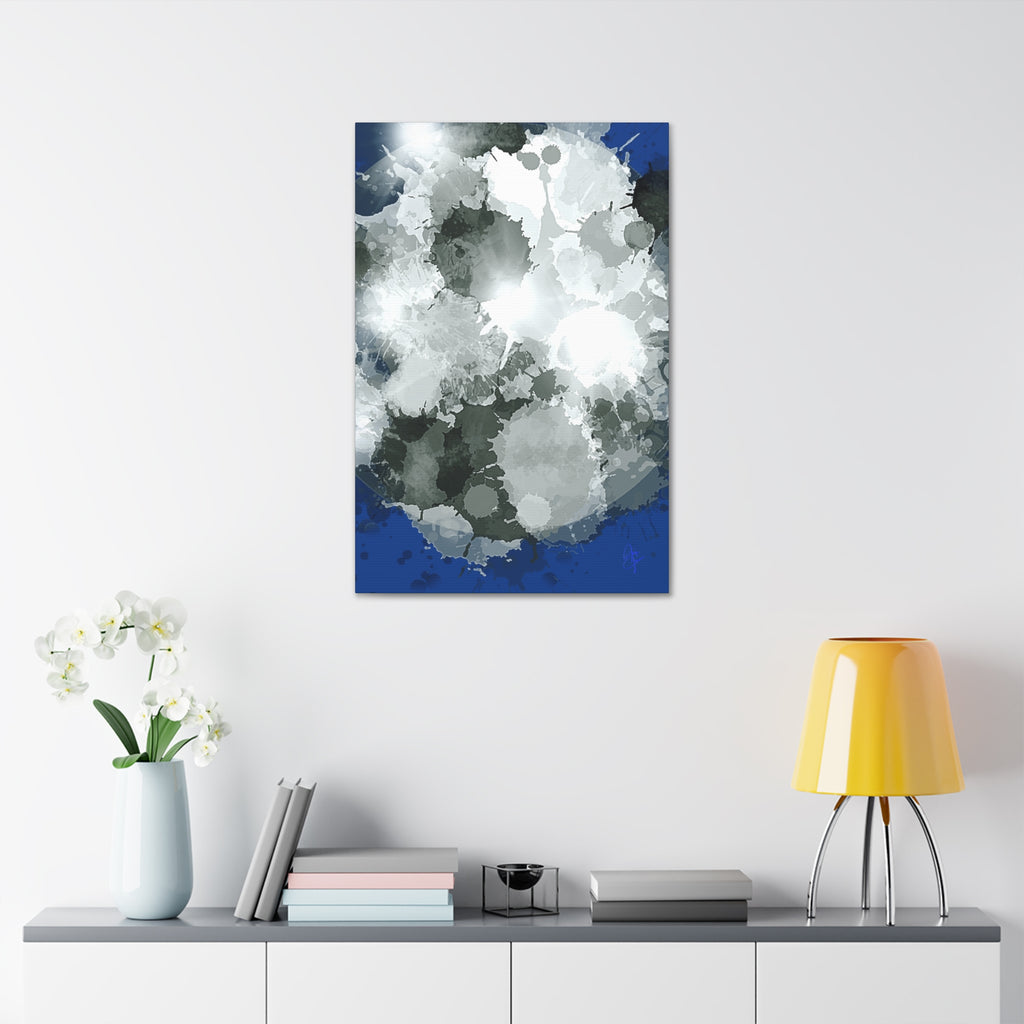 Abstract Gray Ink Splash Canvas
