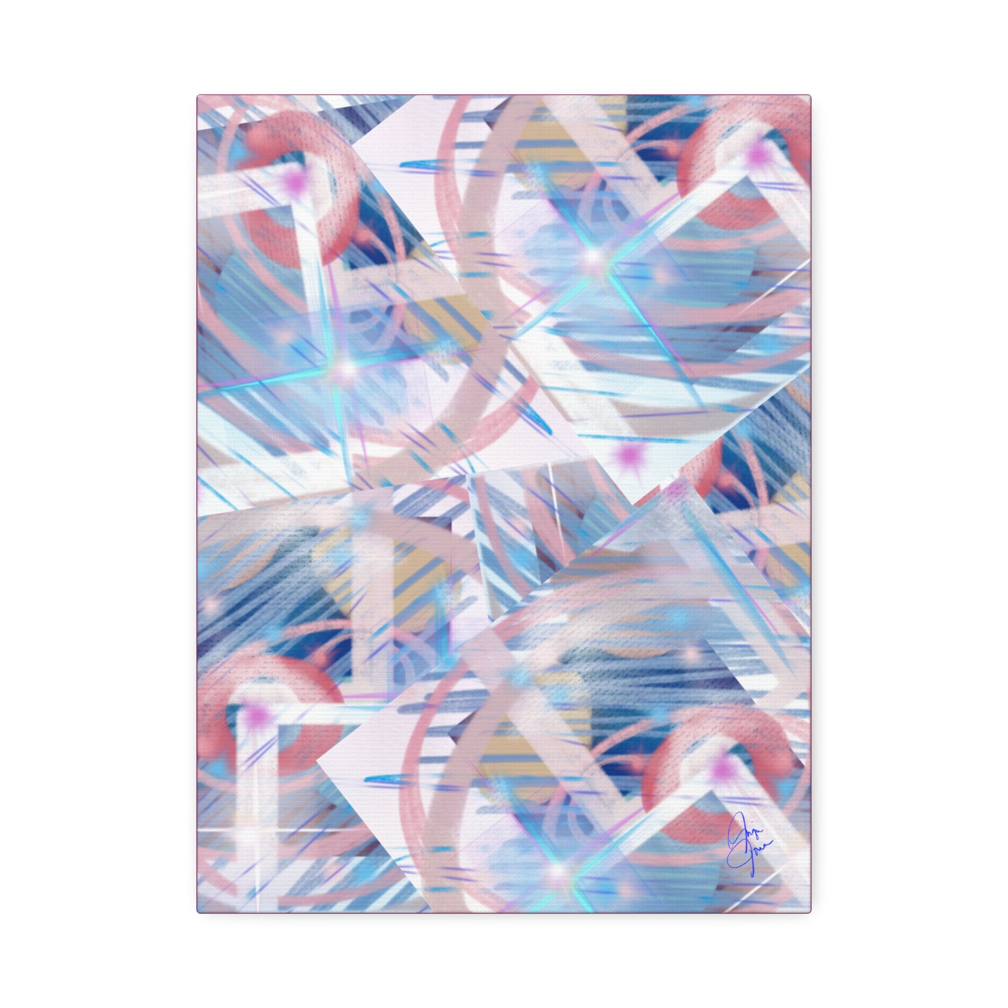 Abstract Pastel Flamingo Canvas Stretch 1.5" - Modern Tropical Wall Art