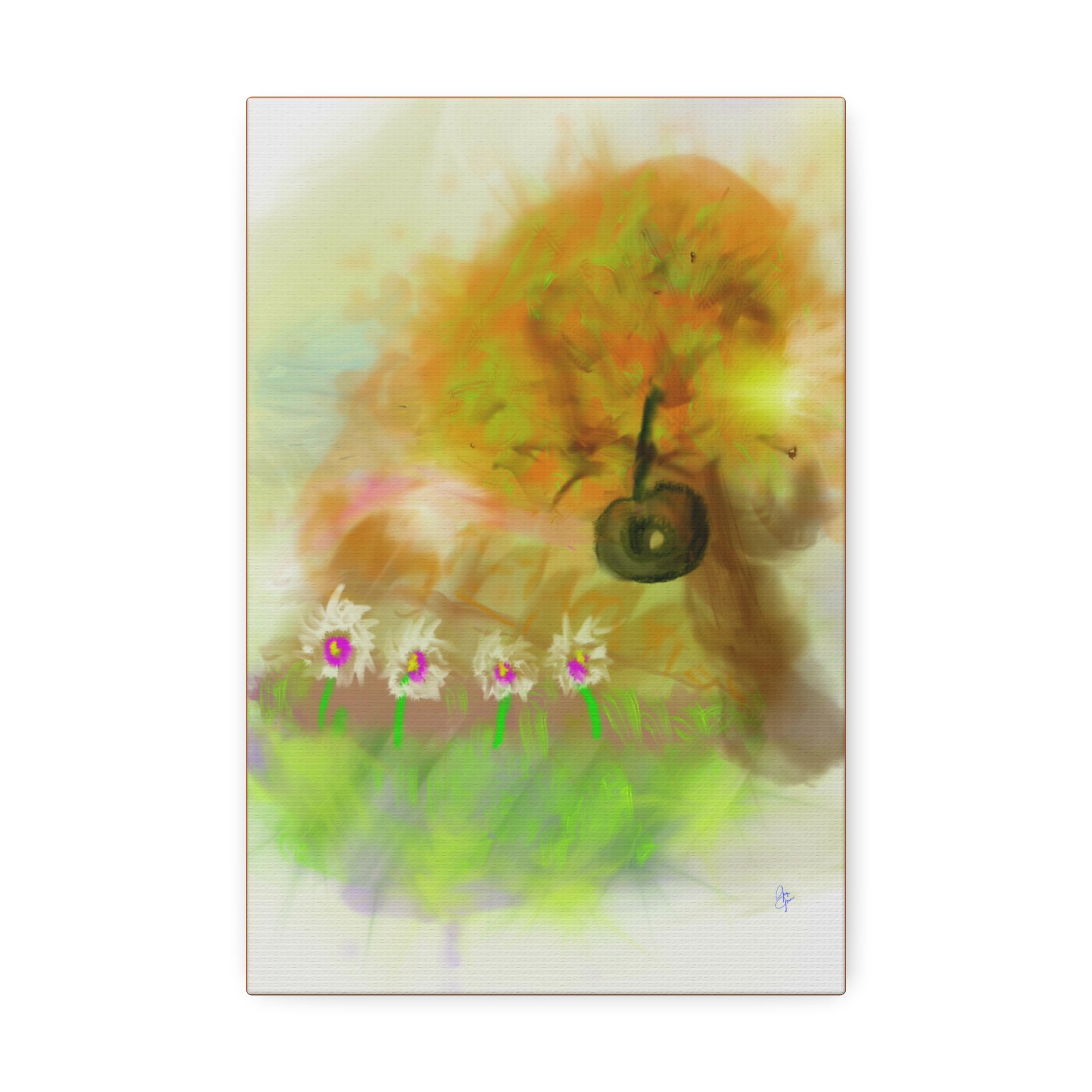 Whimsical Yard Canvas Print — Tire Swing & Broken Fence Stretched 1.5"
