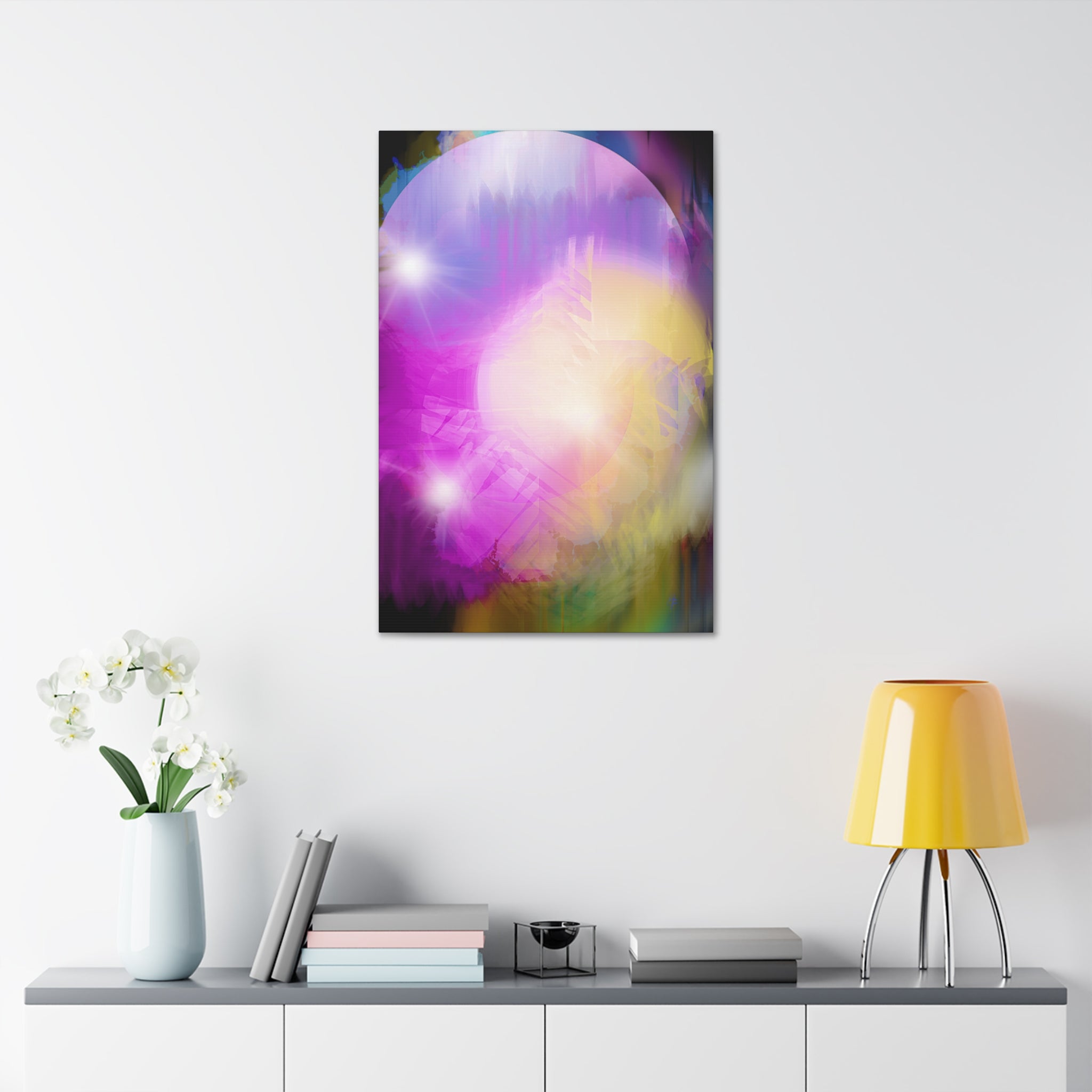 Abstract Aurora Canvas Print — Vibrant Pink & Purple Stretched Wall Art