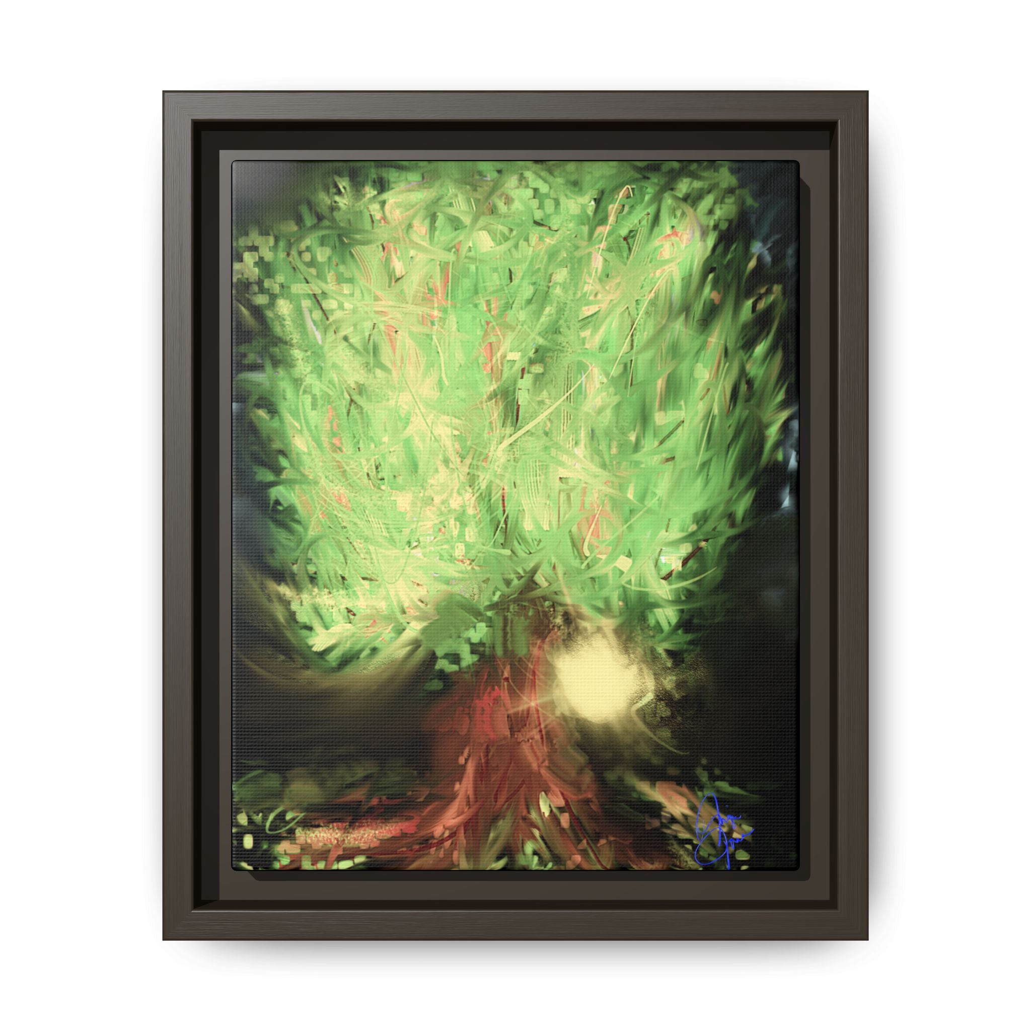 Sunset Tree Matte Canvas Framed Wall Art
