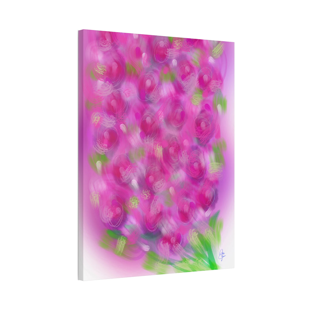 Pink Floral Abstract Canvas Print — Stretched 1.5" Wall Art