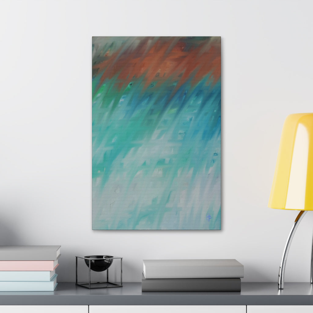 Ocean Breeze Abstract Canvas - Stretched 1.5" Wall Art