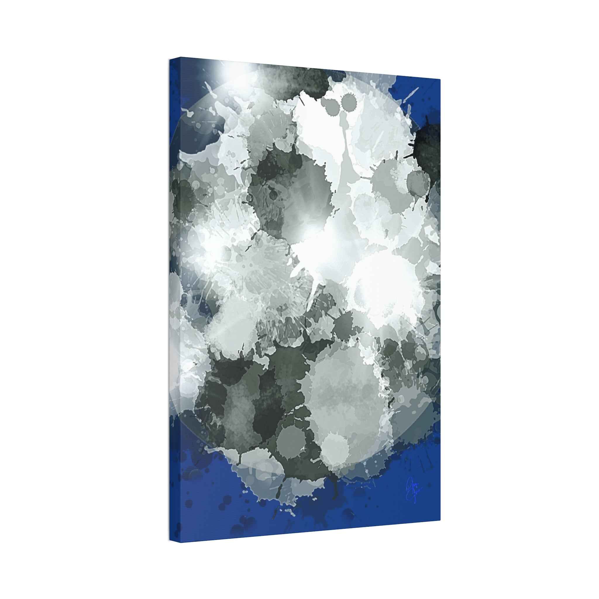 Abstract Gray Ink Splash Canvas