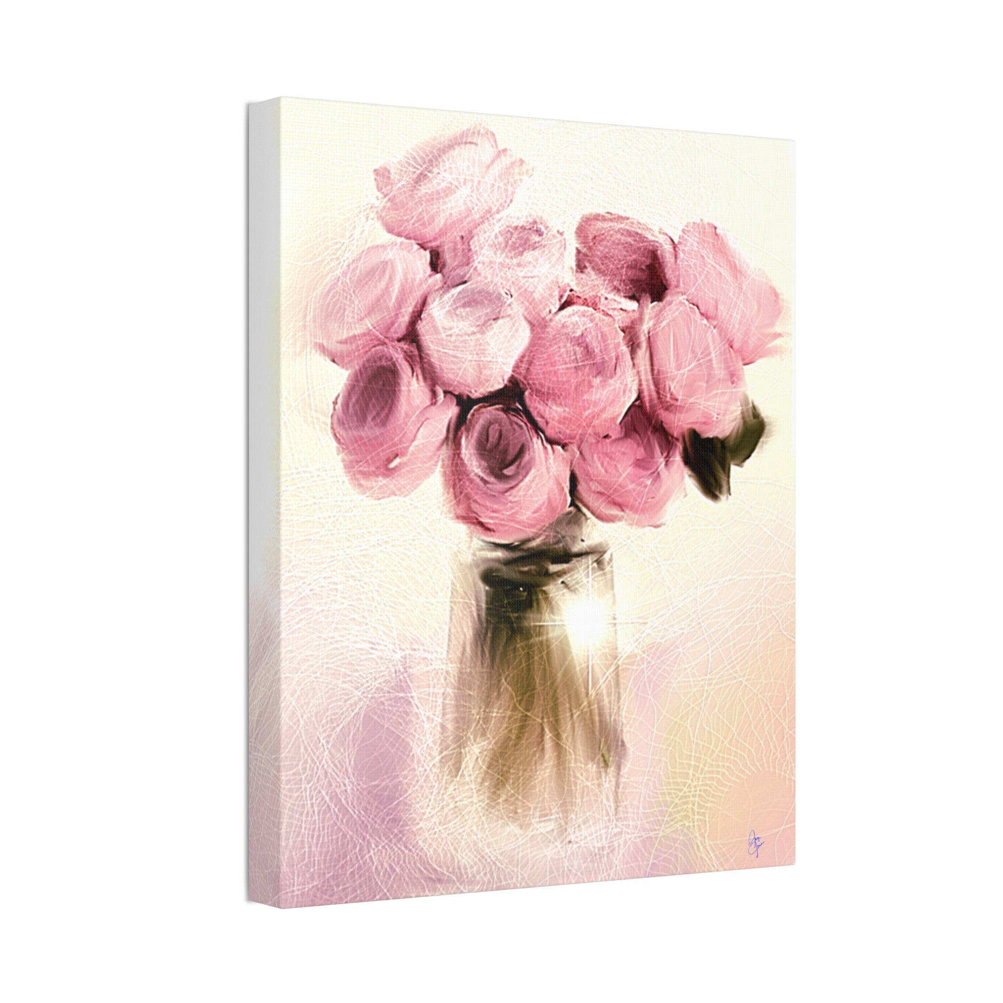 Canvas Stretched, 1.5'' Pink Roses