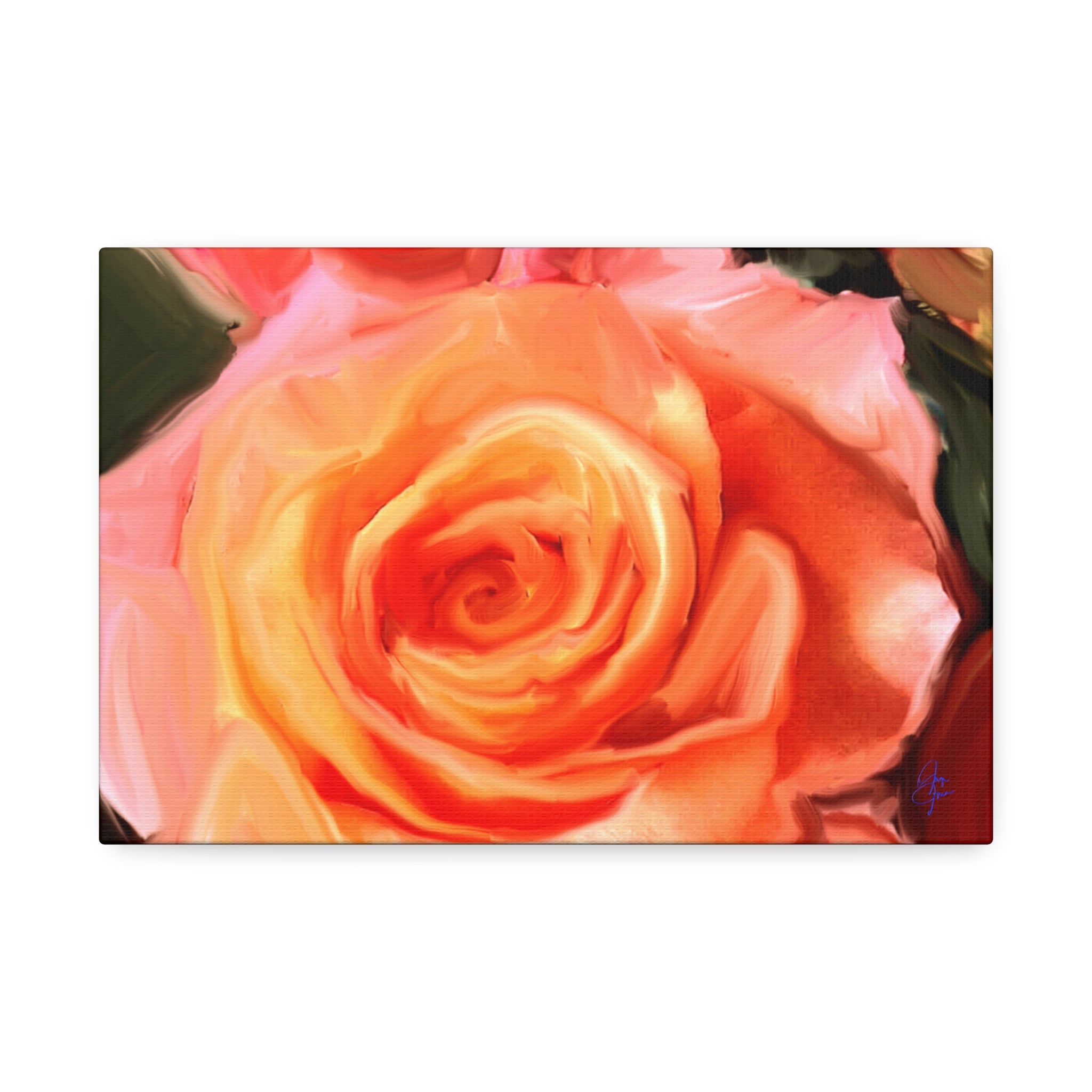 Orange Rose Canvas Print — Stretched 1.5" Wall Art