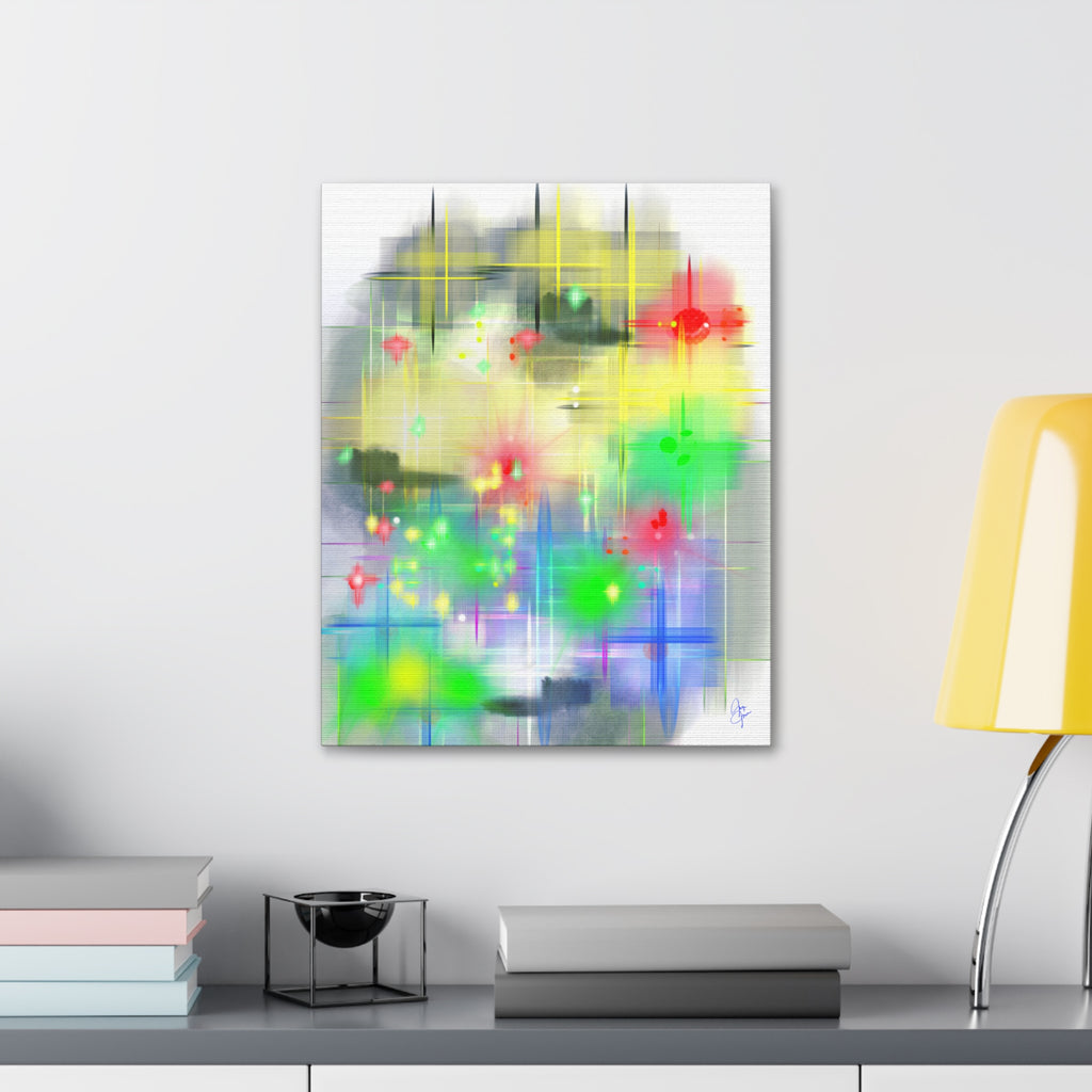 City Lights Canvas Stretched 1.5" — Urban Night Skyline Wall Art