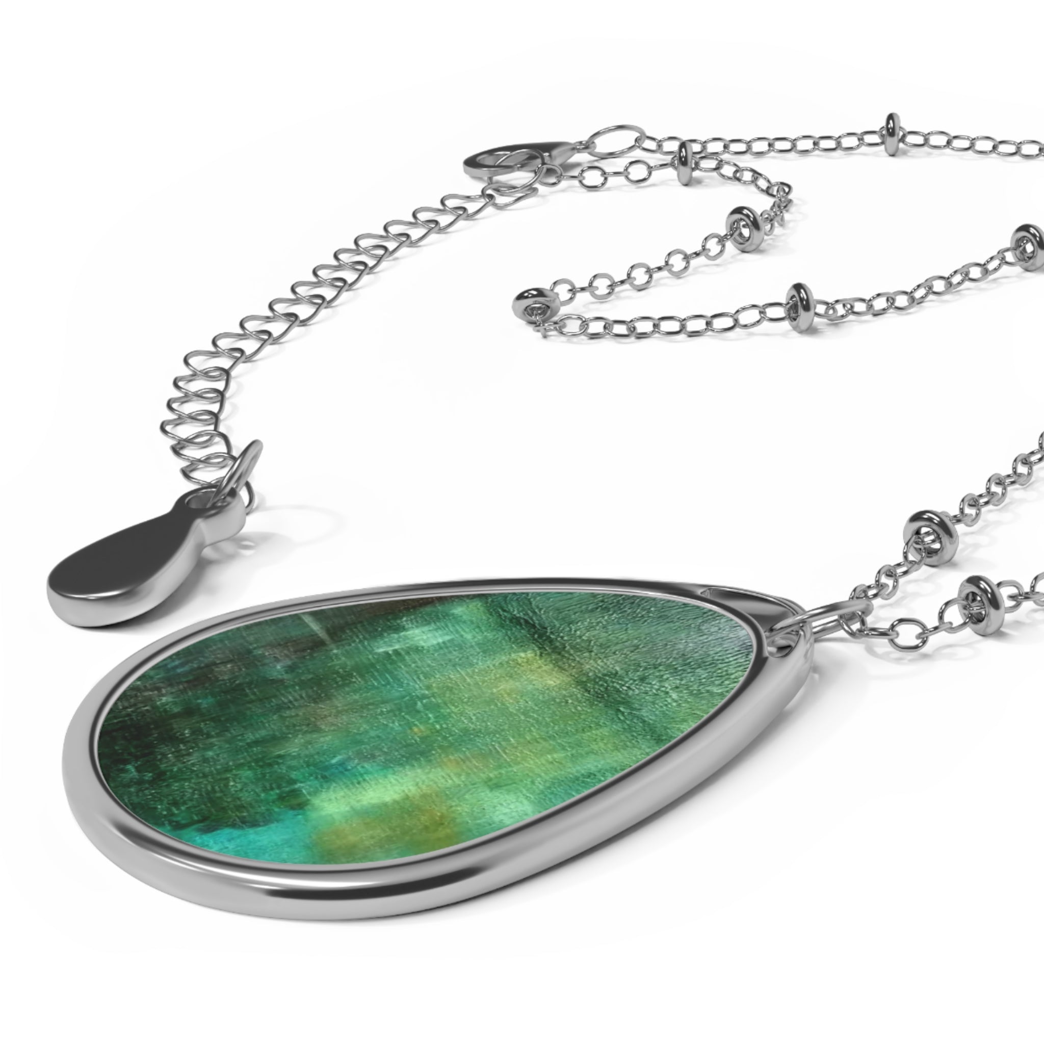 Reflections Painting Oval Necklace — Angie Jones Art Pendant