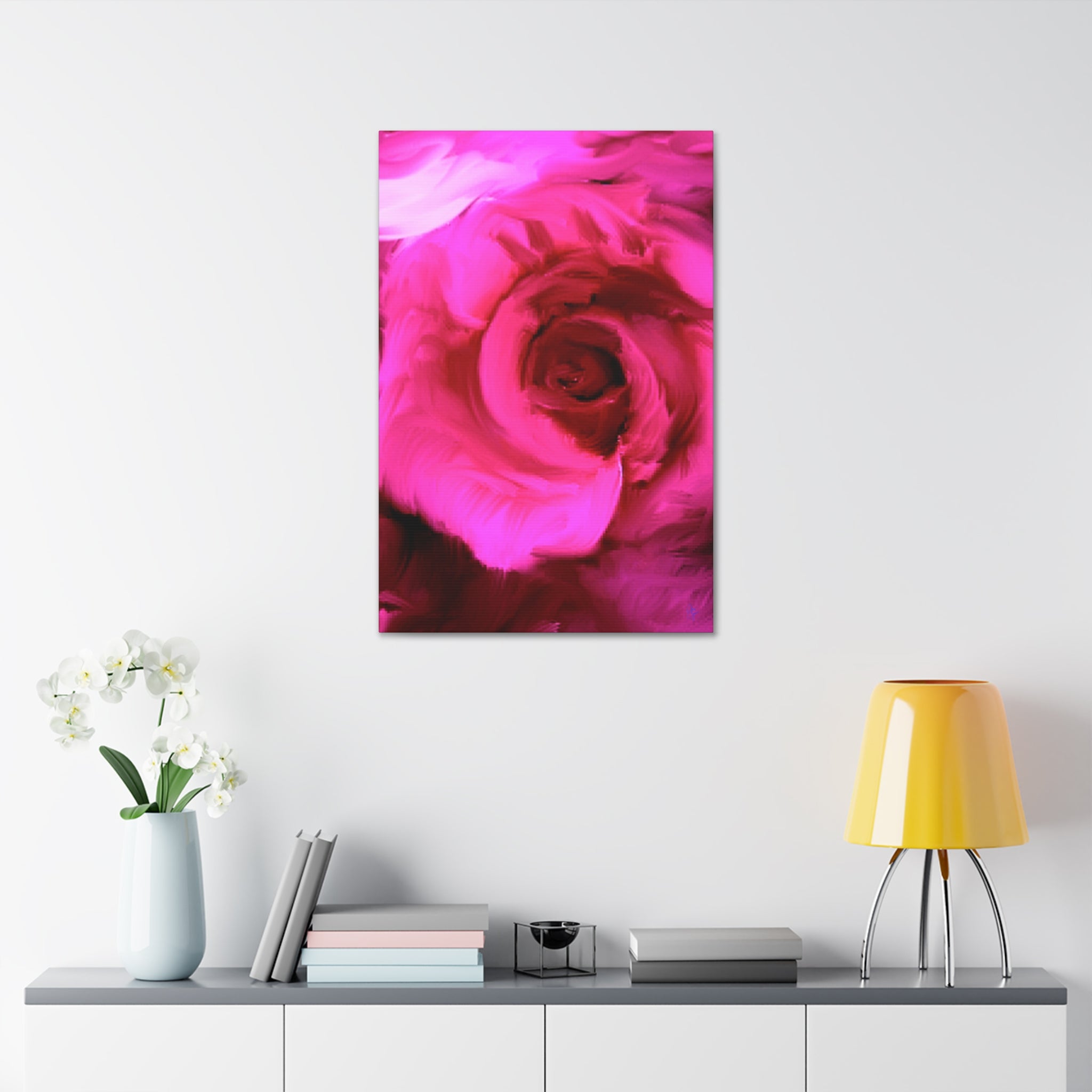 Pink Rose Abstract Canvas Print — Stretched 1.5" Wall Art