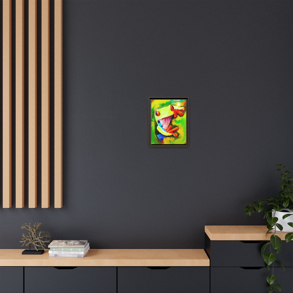 Colorful Tree Frog Matte Canvas Print — Framed Tropical Wall Art