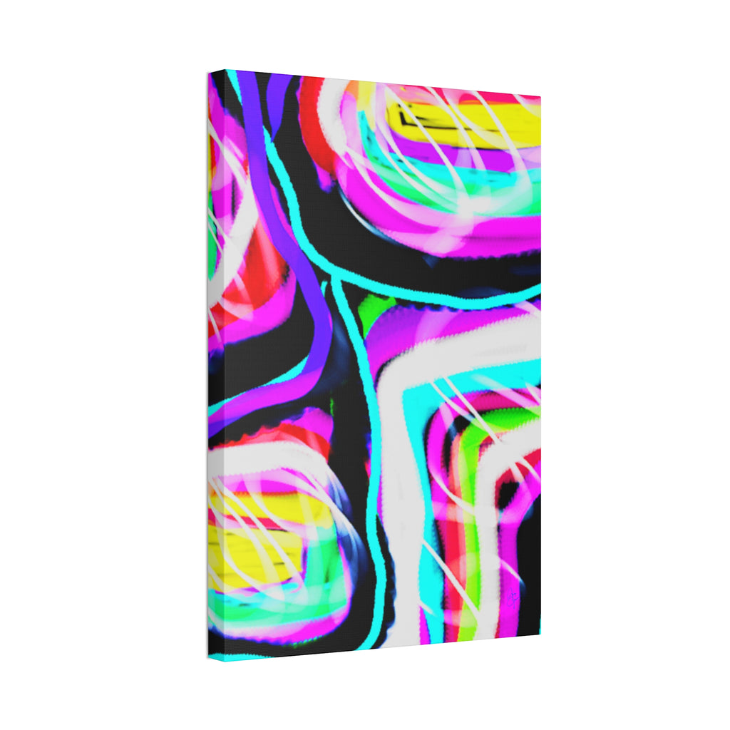 Abstract Neon Wave Canvas
