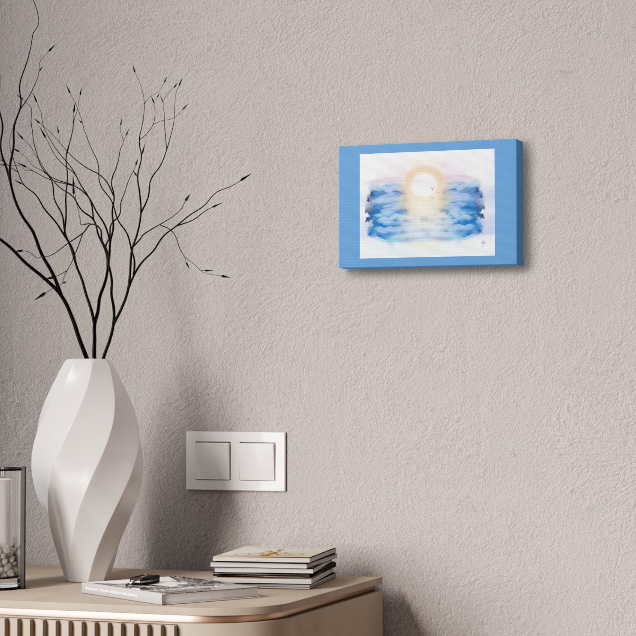 Sunrise Seascape Canvas Print — Soothing Ocean Wall Art, 1.5" Stretched