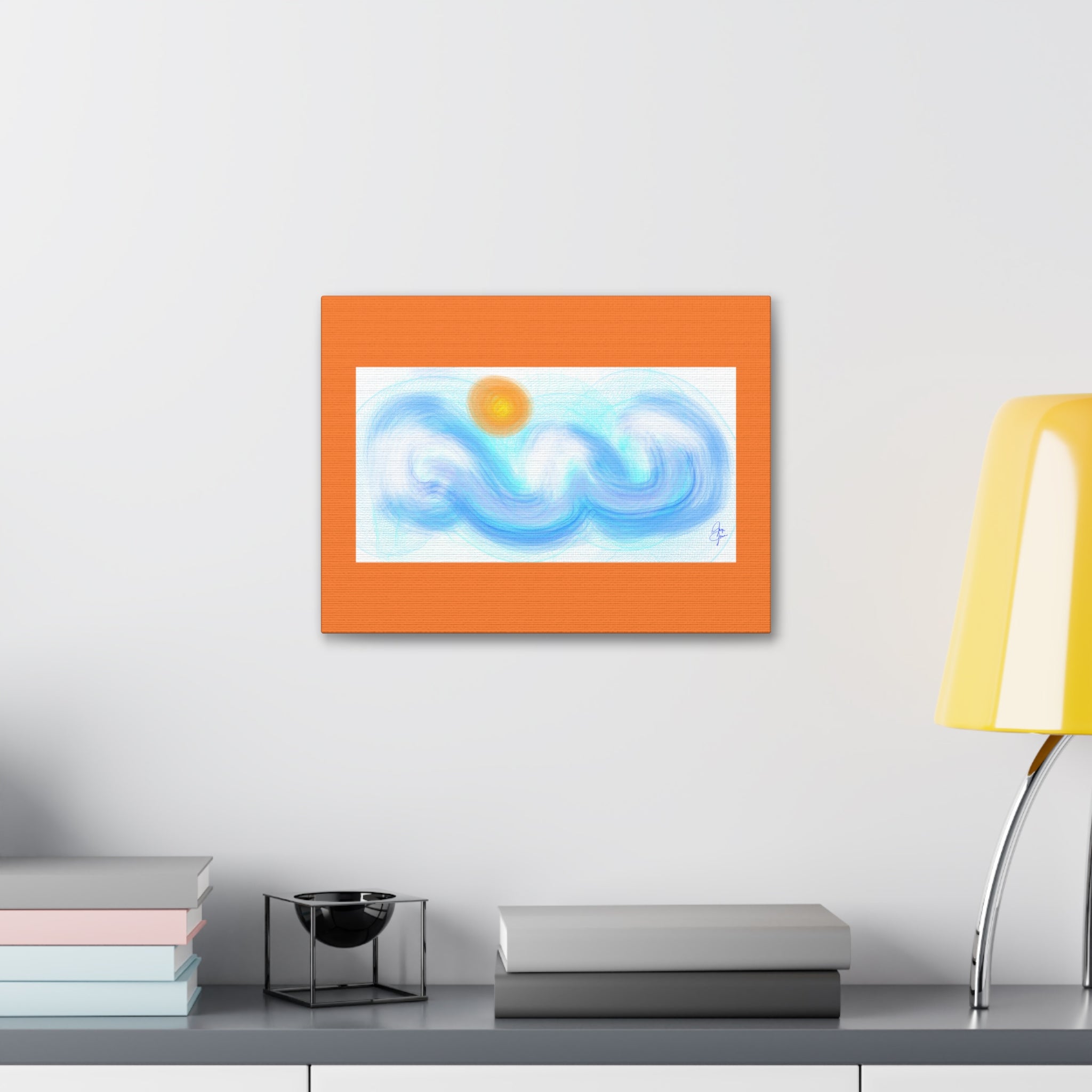 Abstract Ocean Wave Canvas — Turquoise Stretched Wall Art