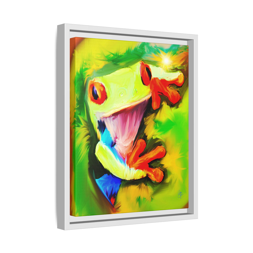 Colorful Tree Frog Matte Canvas Print — Framed Tropical Wall Art