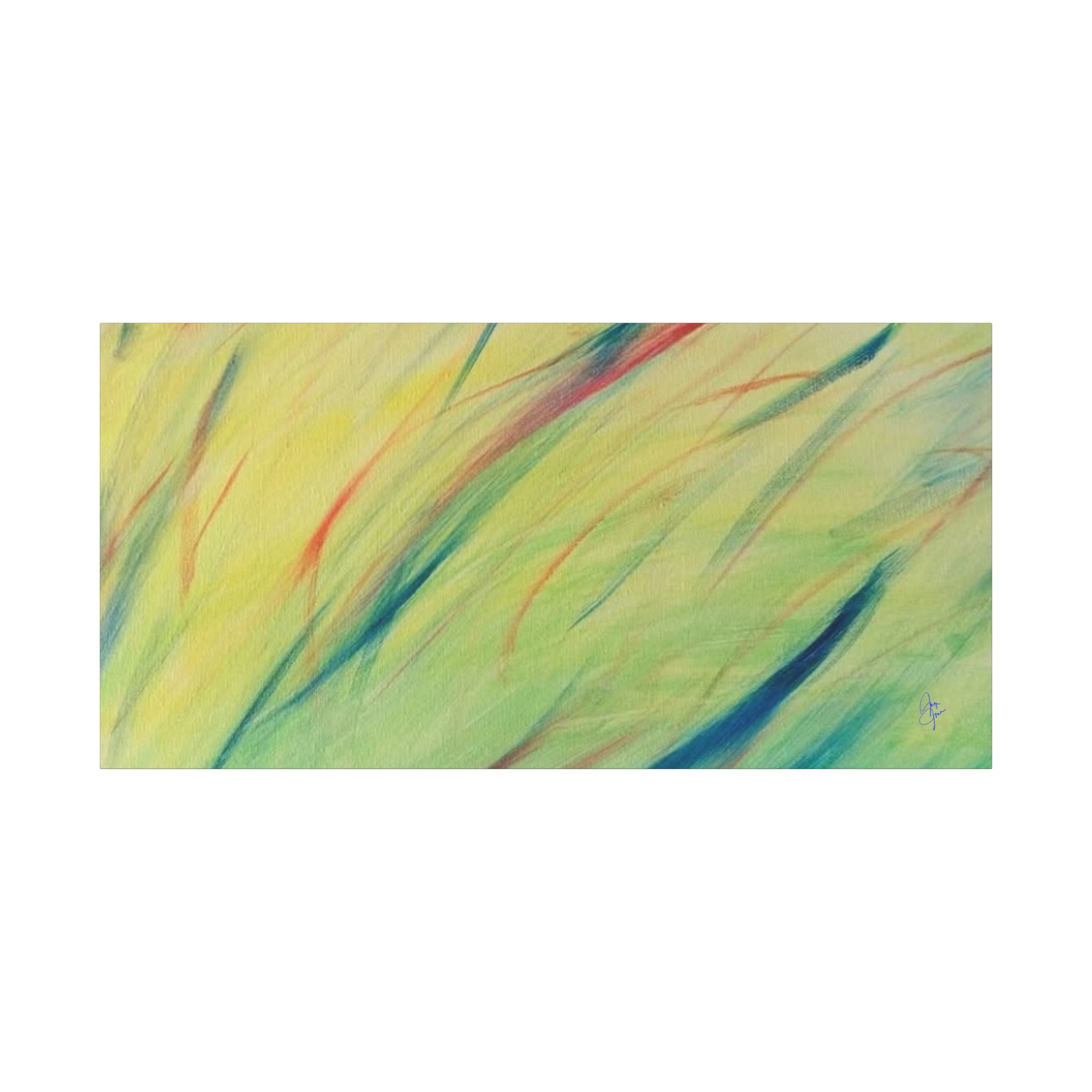 Abstract Windblown Grasses Matte Canvas Wall Art
