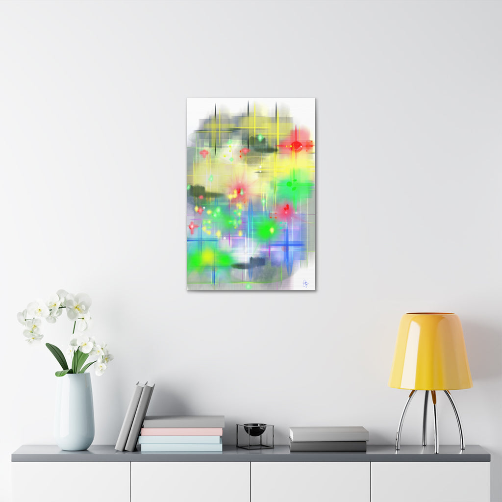 City Lights Canvas Stretched 1.5" — Urban Night Skyline Wall Art