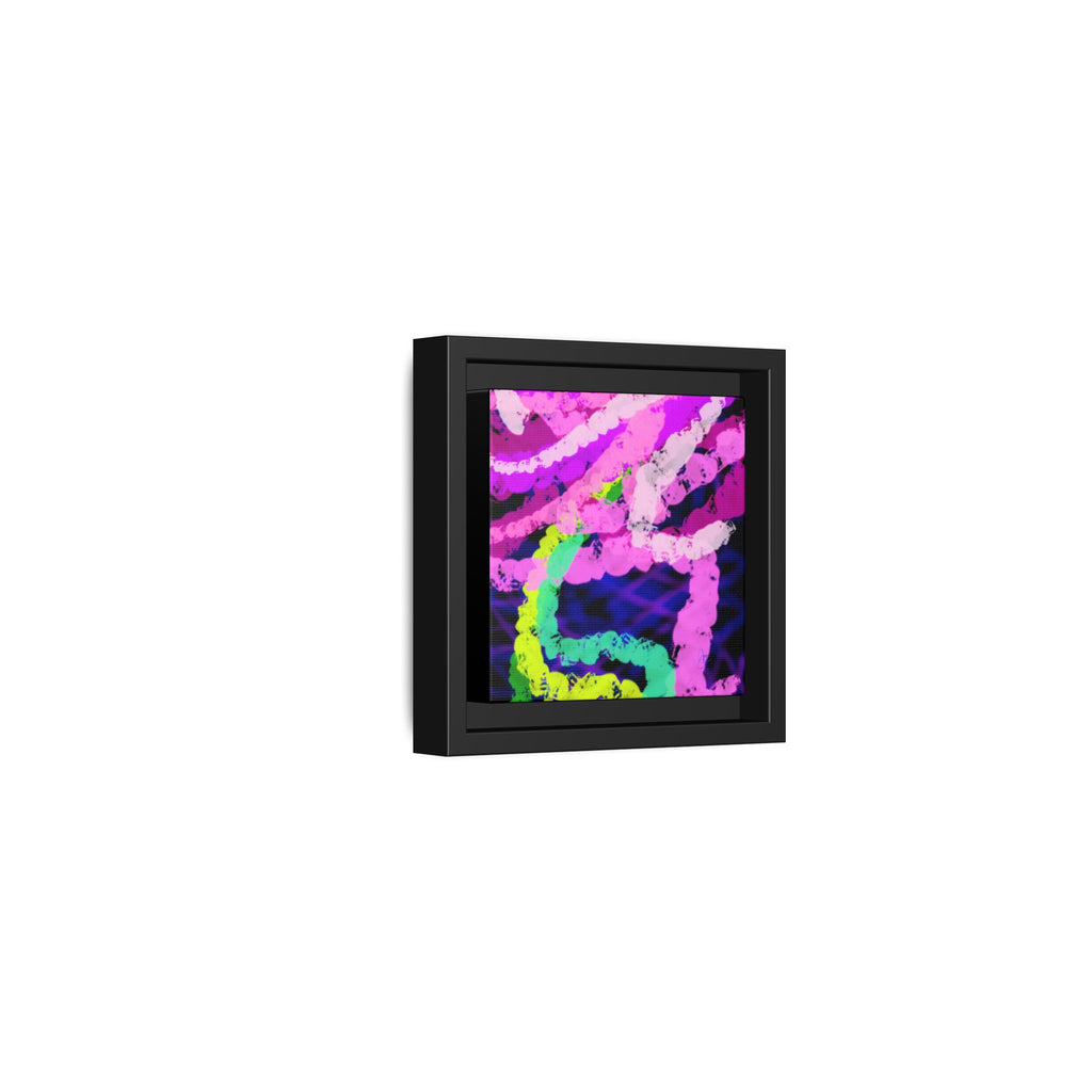 Framed Matte Canvas - Neon Rose Abstract Wall Art