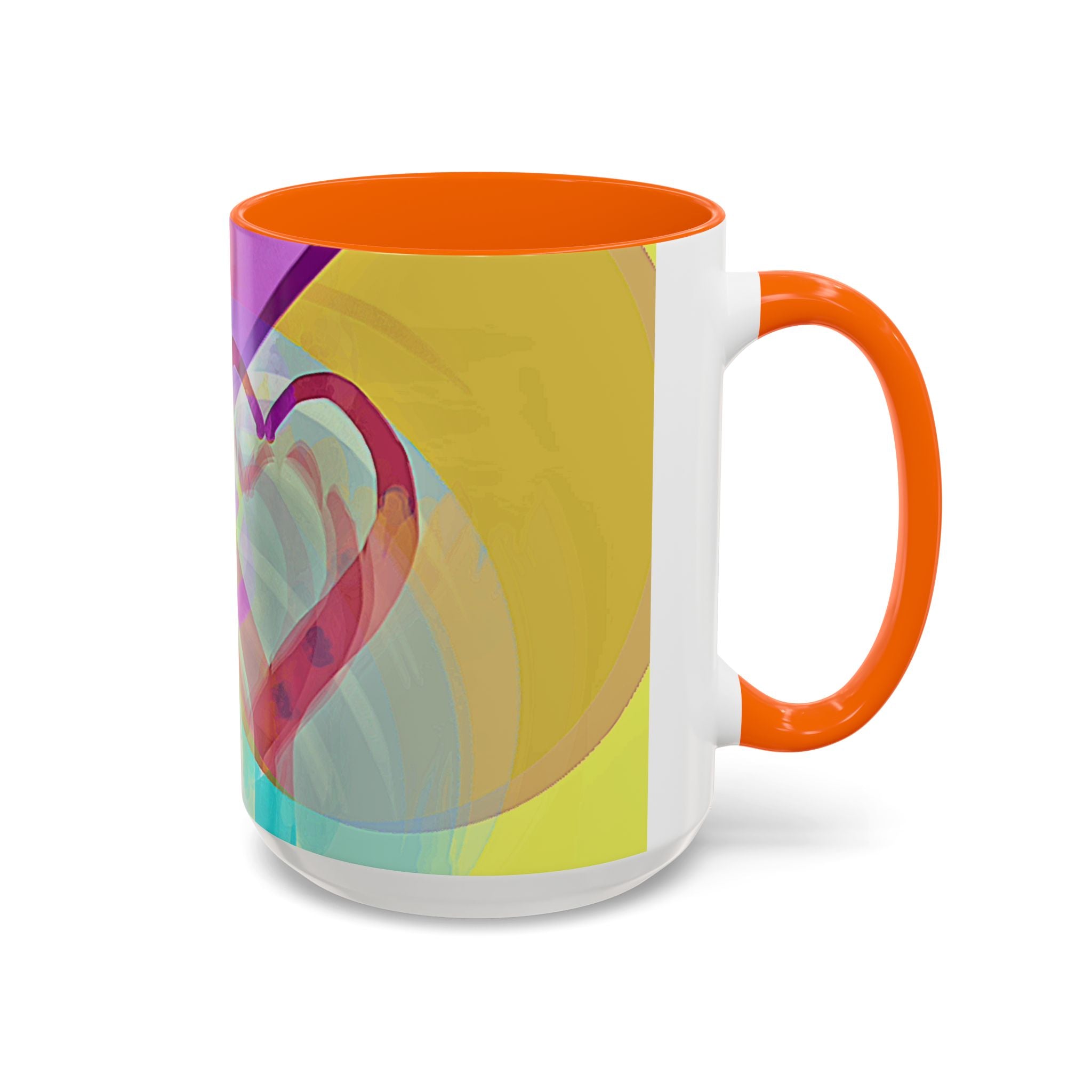 Colorful Heart Coffee Mug – Vibrant Abstract Love Accent Mug (11/15oz)
