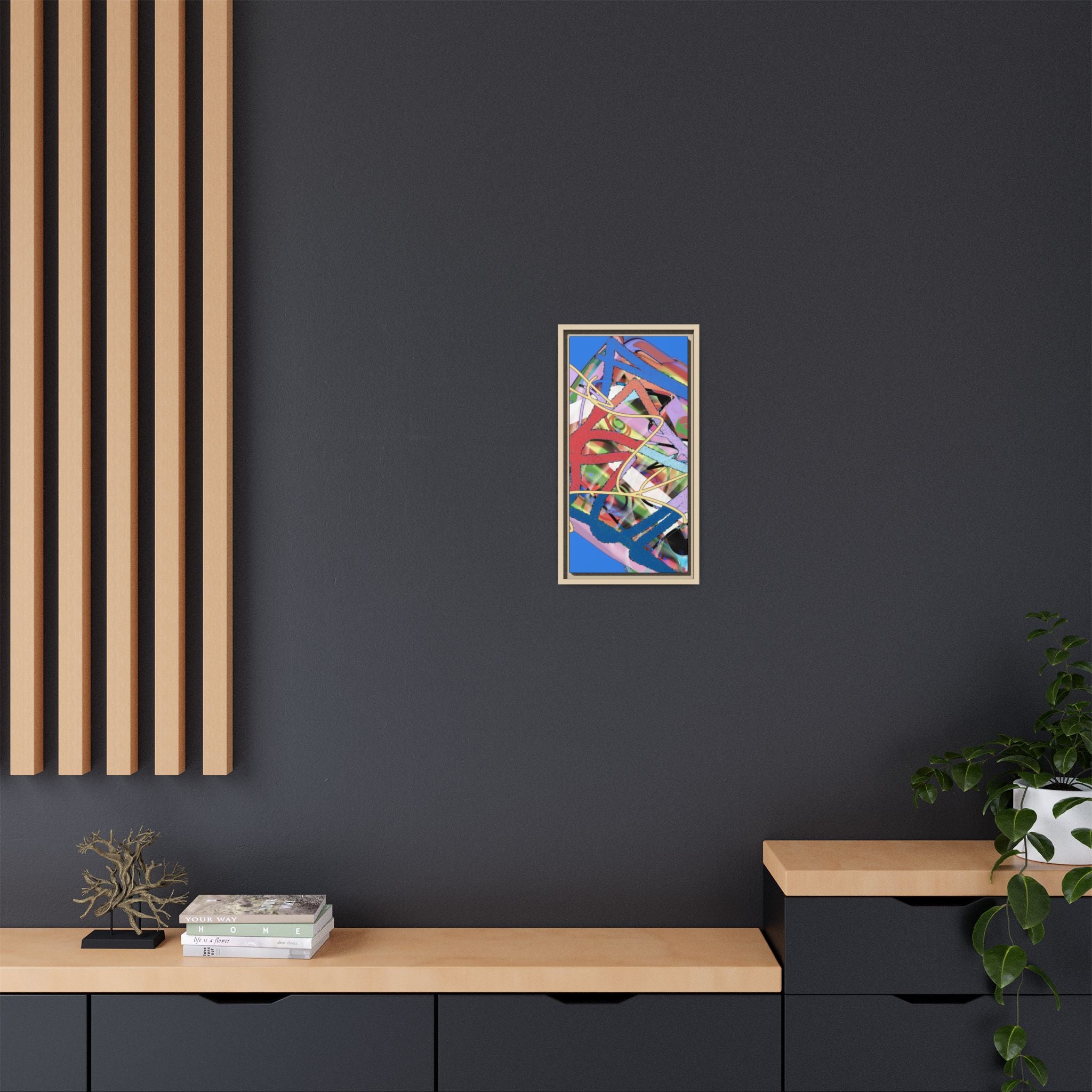 Abstract Multi‑Color Framed Canvas Art – Vibrant Modern Wall Decor