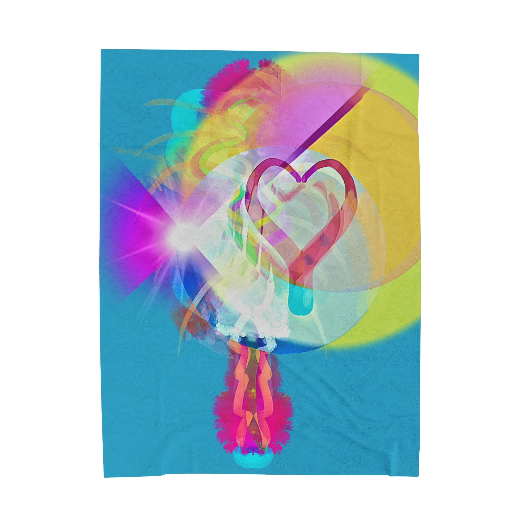 Colorful Heart Dream Velveteen Plush Blanket "God's Love"– Cozy Abstract Love Throw