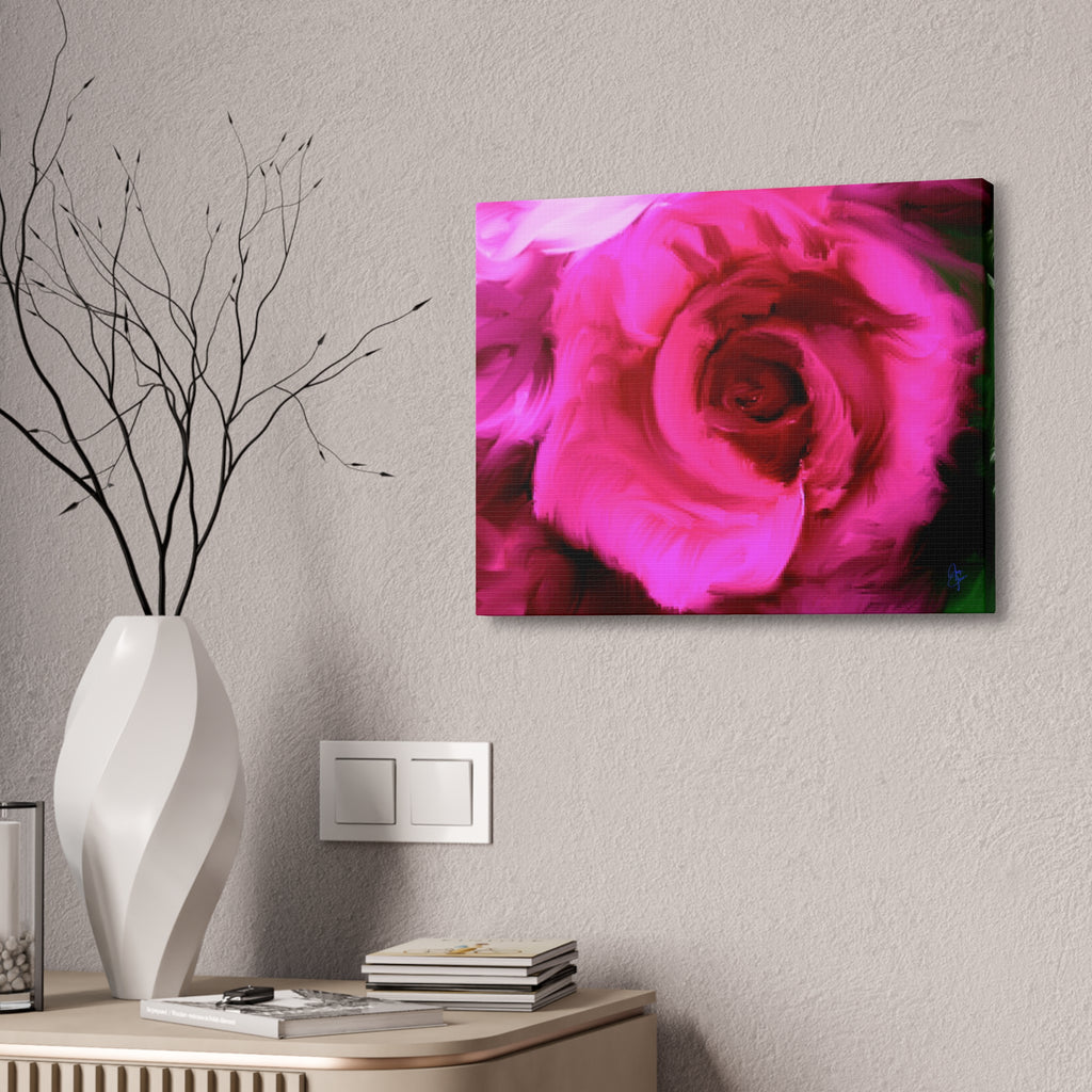 Pink Rose Abstract Canvas Print — Stretched 1.5" Wall Art