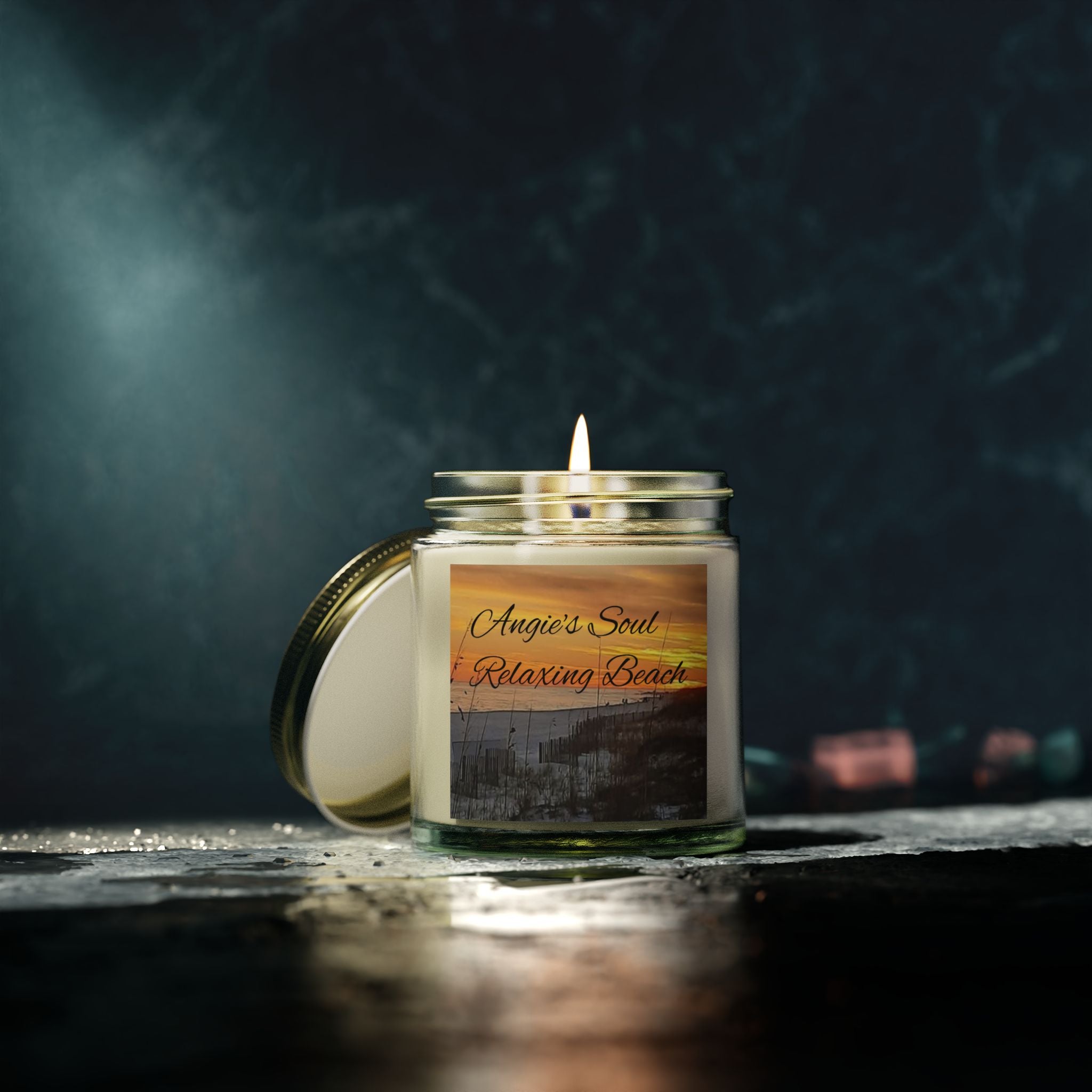 Relaxing Beach Scented Candle - Coconut Apricot Wax