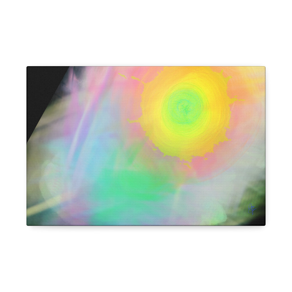 Neon Feather Canvas Stretched Wall Art