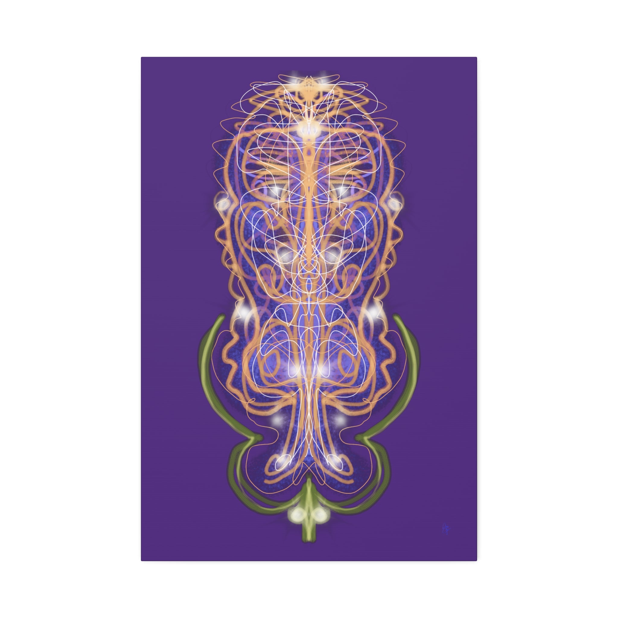 Mystic Symmetry Canvas — Abstract Spiritual Wall Art on Teal