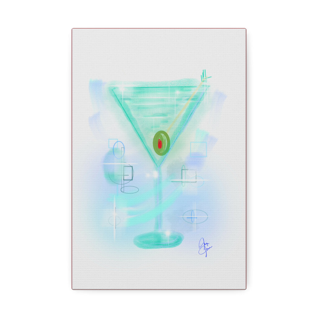 Martini Olive Canvas Print — Retro Cocktail Wall Art