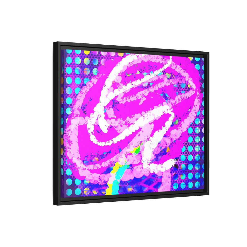 Abstract Neon Pop Art Matte Canvas — Framed Multi‑Color Wall Art