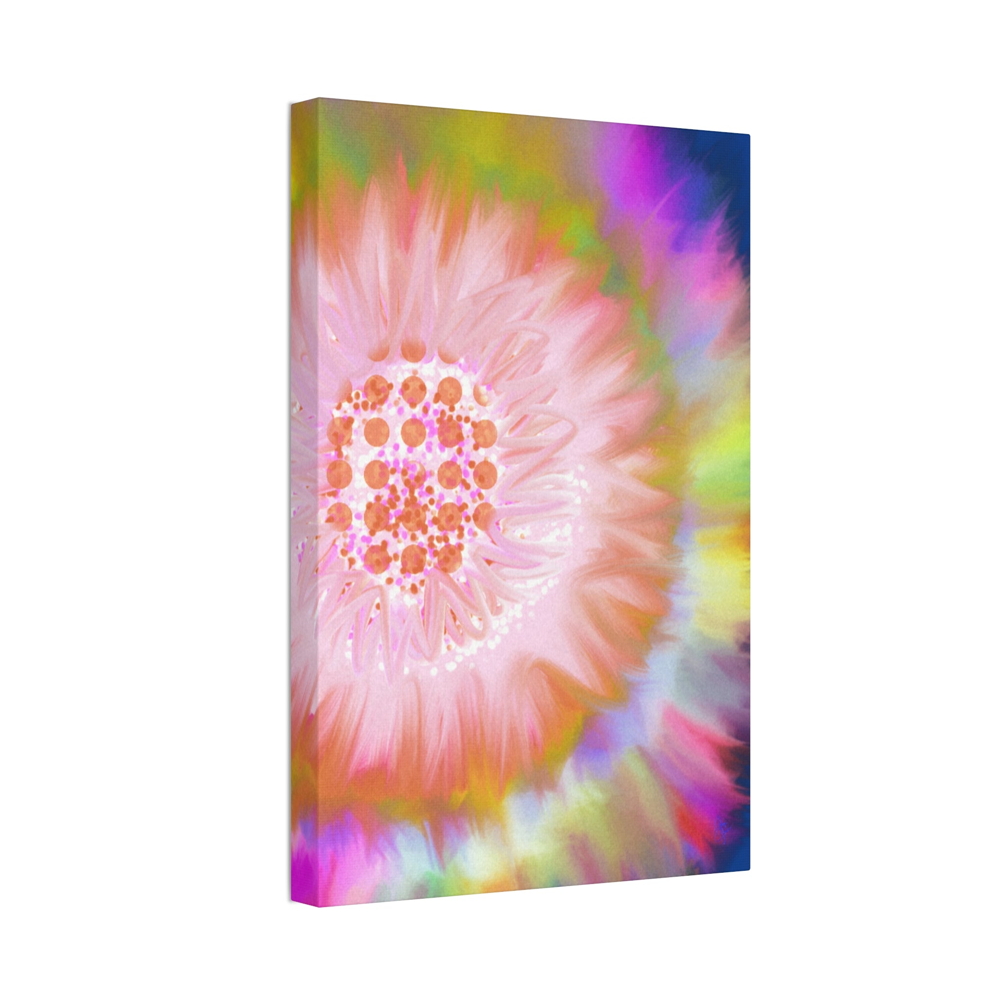 Abstract Floral Burst Canvas Stretched 1.5" — Colorful Sunflower Wall Art