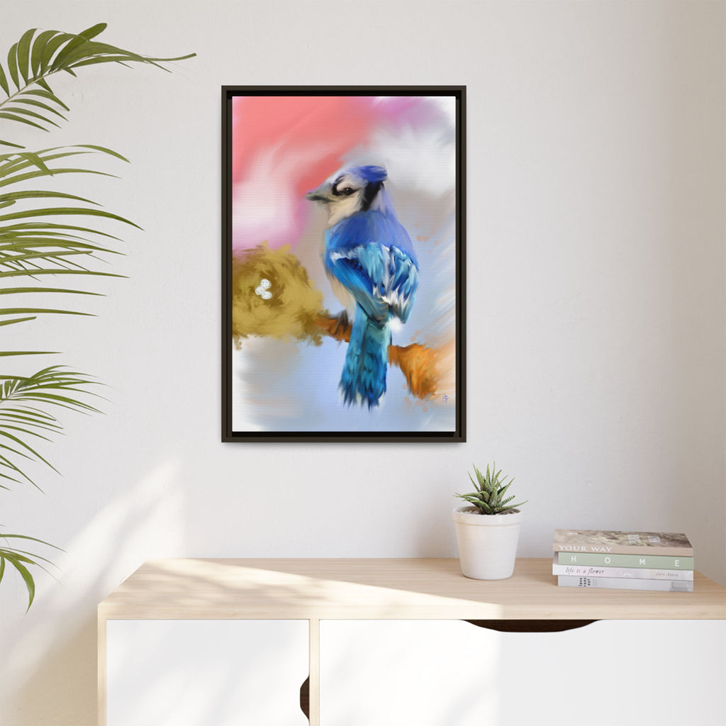 Blue Jay Art Print — Framed Matte Canvas Wall Art
