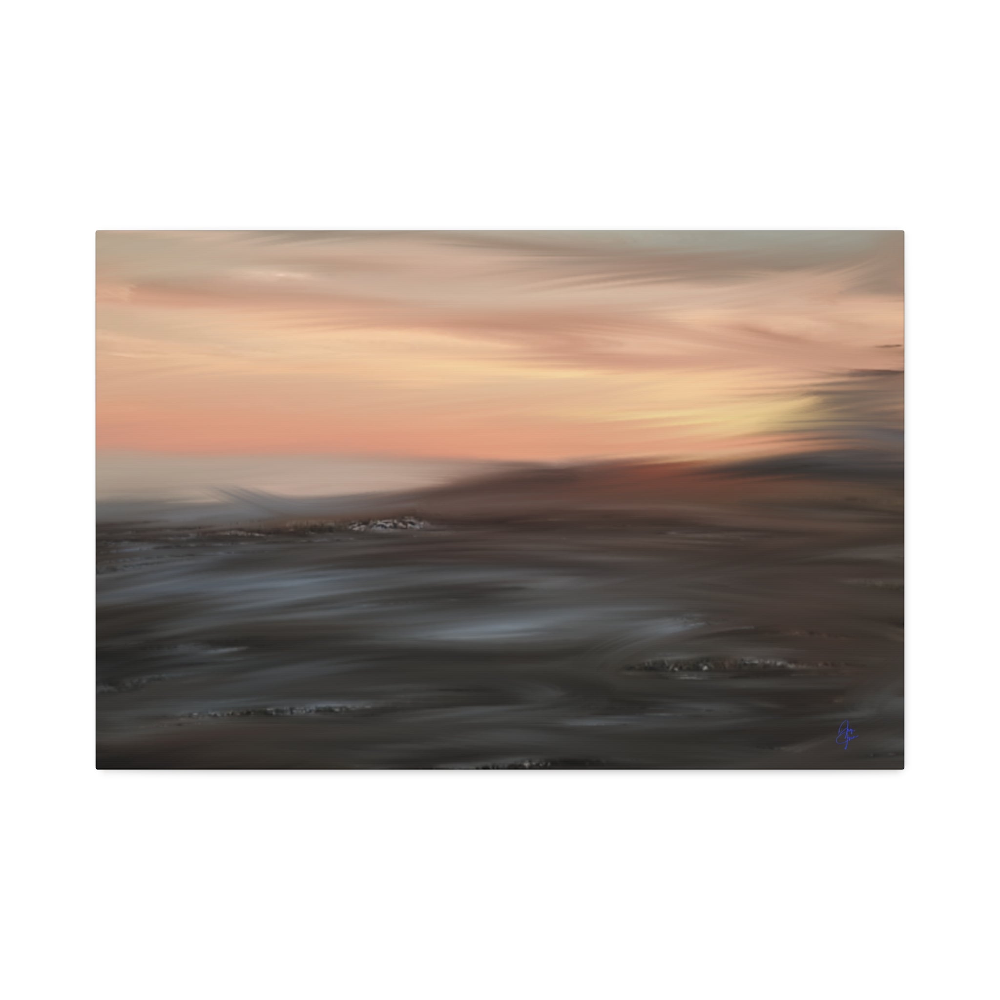 Sunset Blur Seascape Canvas Print — Abstract Coastal Wall Art