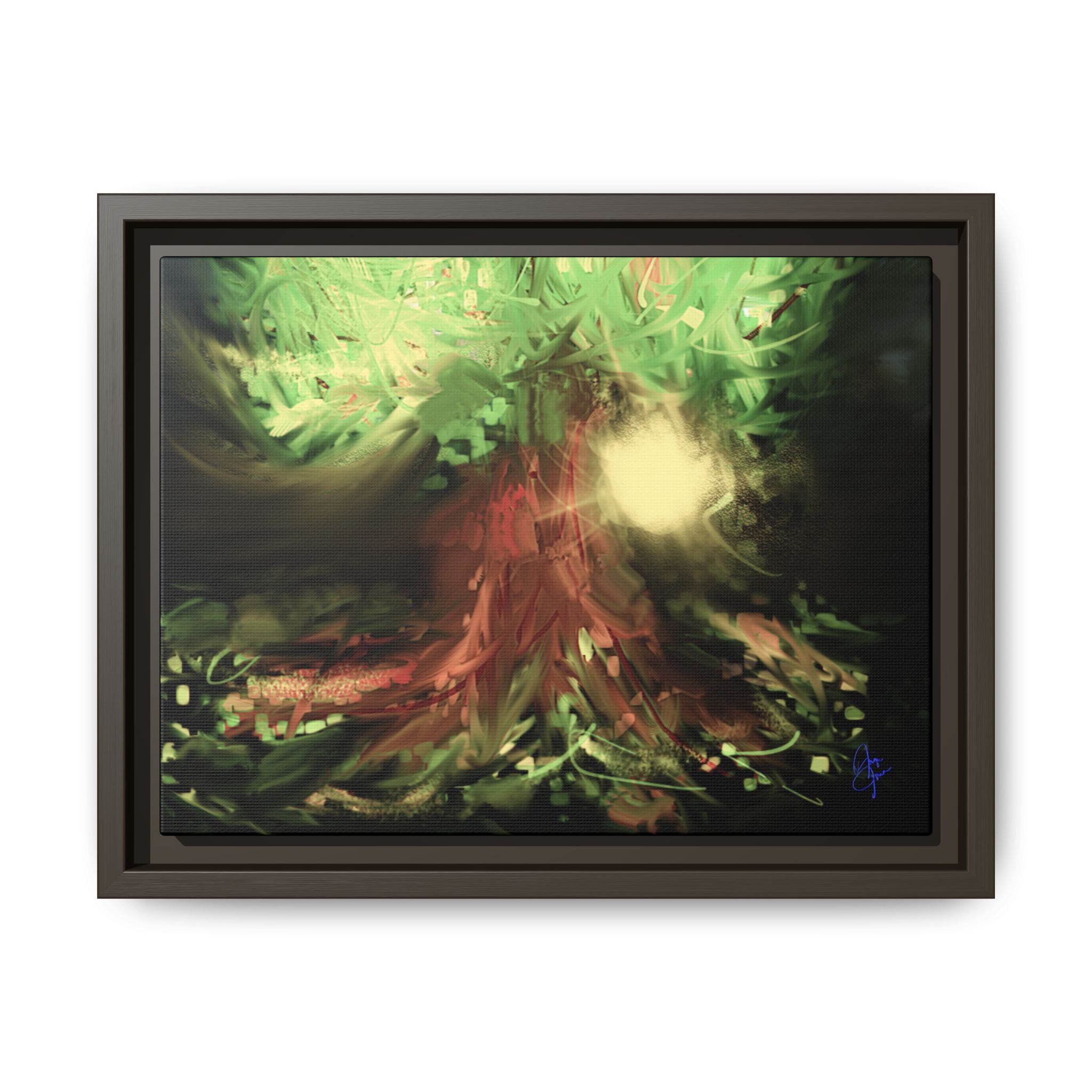 Sunset Tree Matte Canvas Framed Wall Art