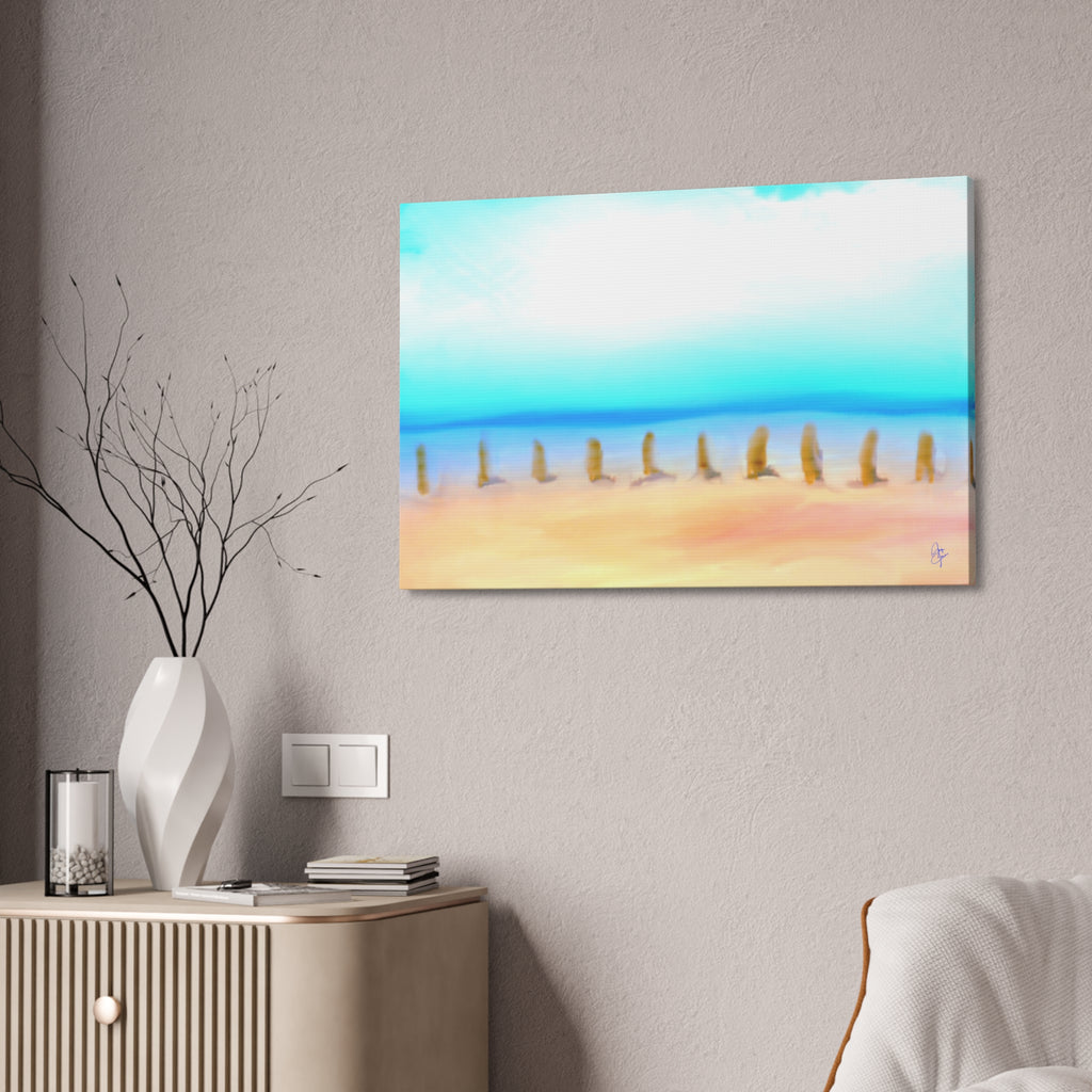 Coastal Sunrise Beach Canvas — Stretched 1.5" Seascape Wall Art