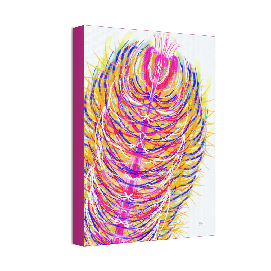 Colorful Feather Canvas Wall Art – Vibrant Abstract Plumage, Stretched 1.5"