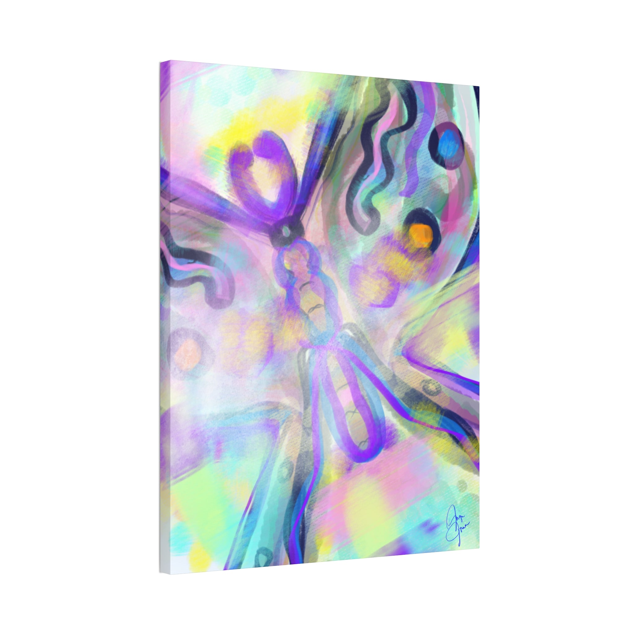 Abstract Pastel Butterfly Canvas — Stretched 1.5" Wall Art