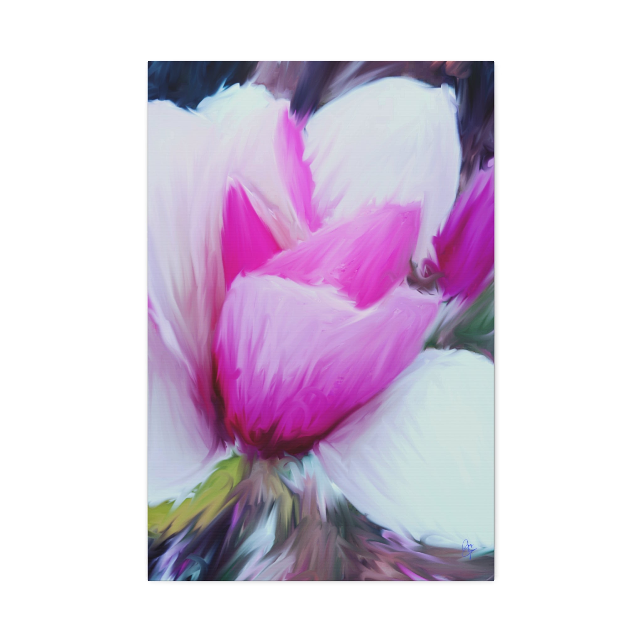 Pink Tulip Tree Abstract Canvas Wall Art — Stretched 1.5"