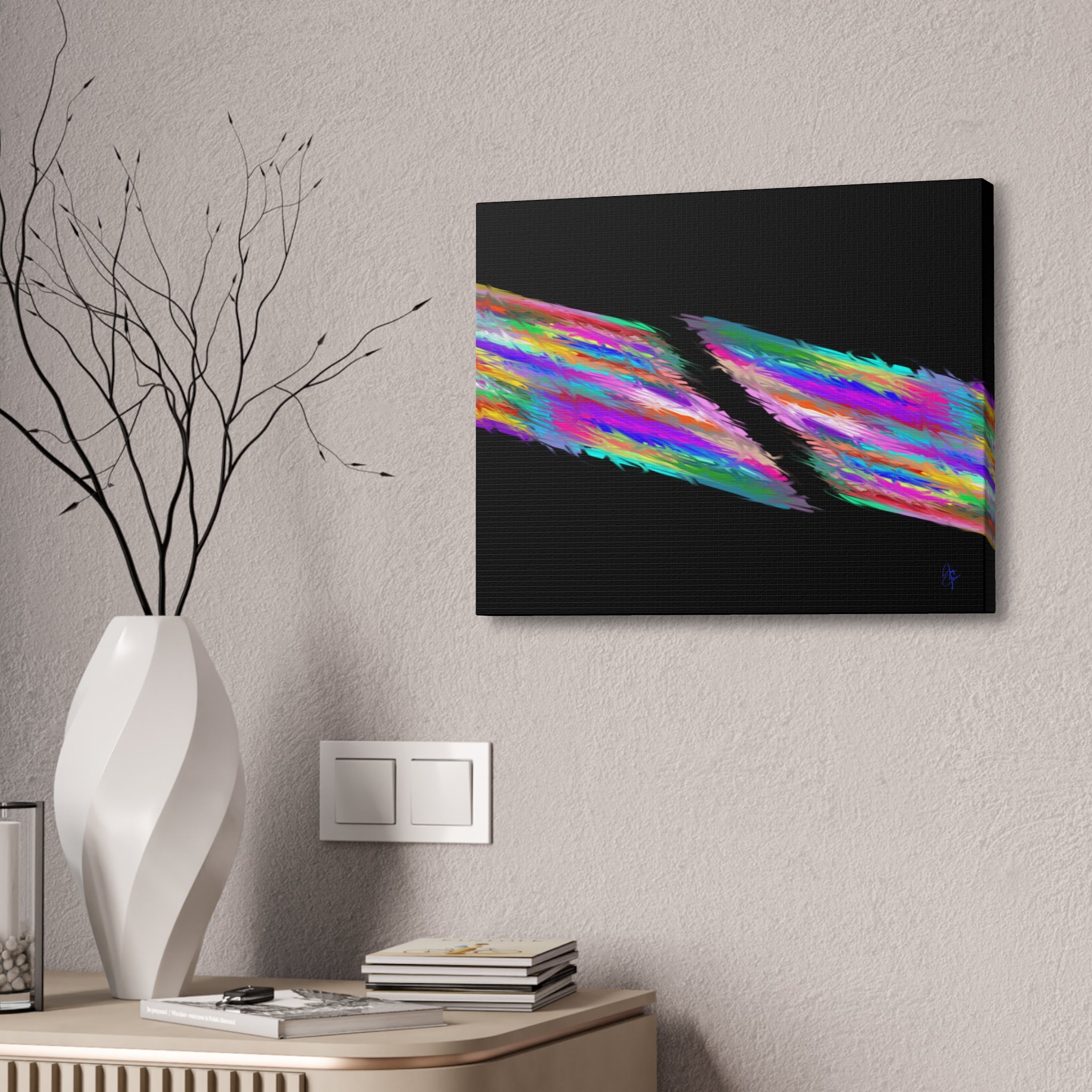 Abstract Rainbow Streak Canvas