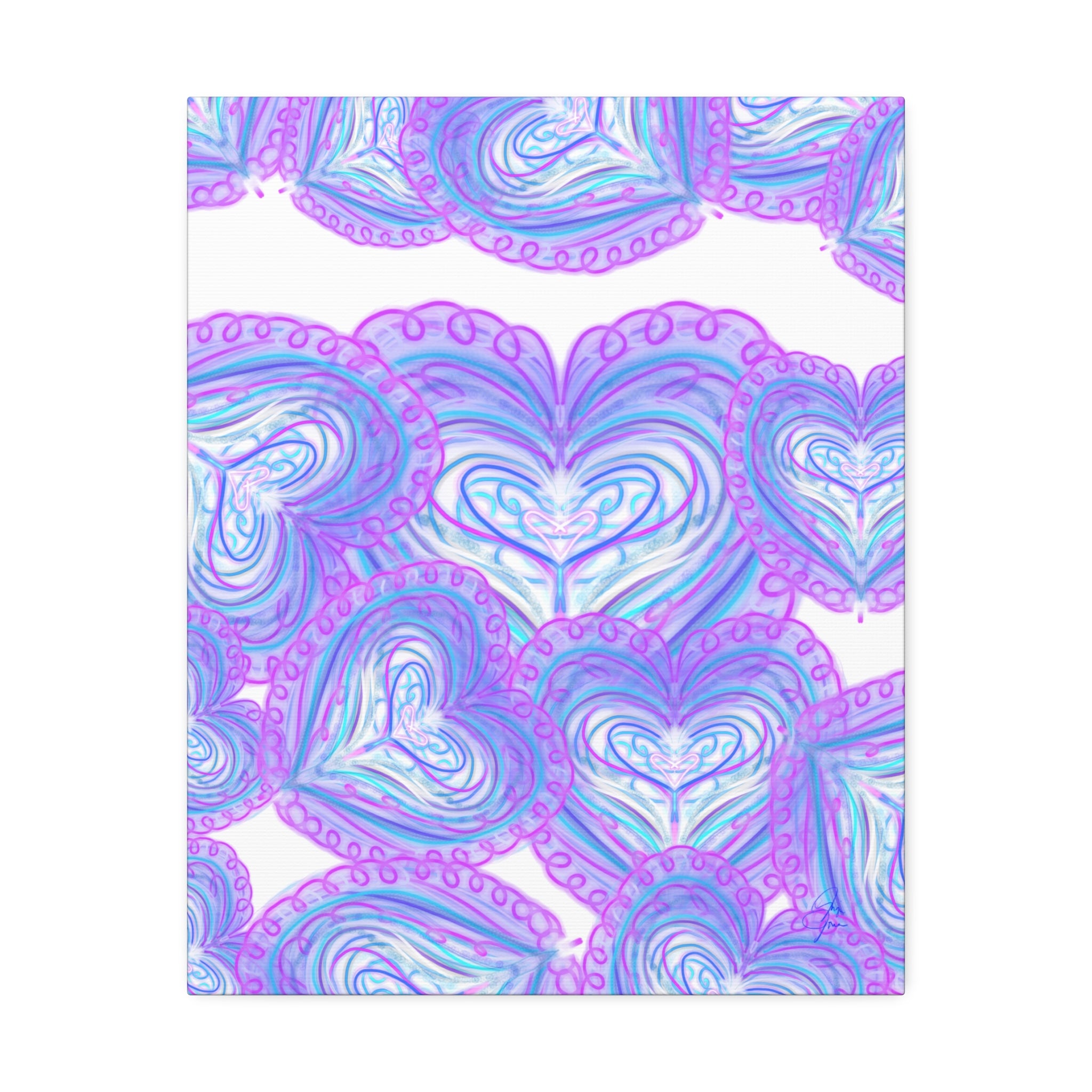Pastel Heart Swirl Canvas Print — Stretched 1.5"